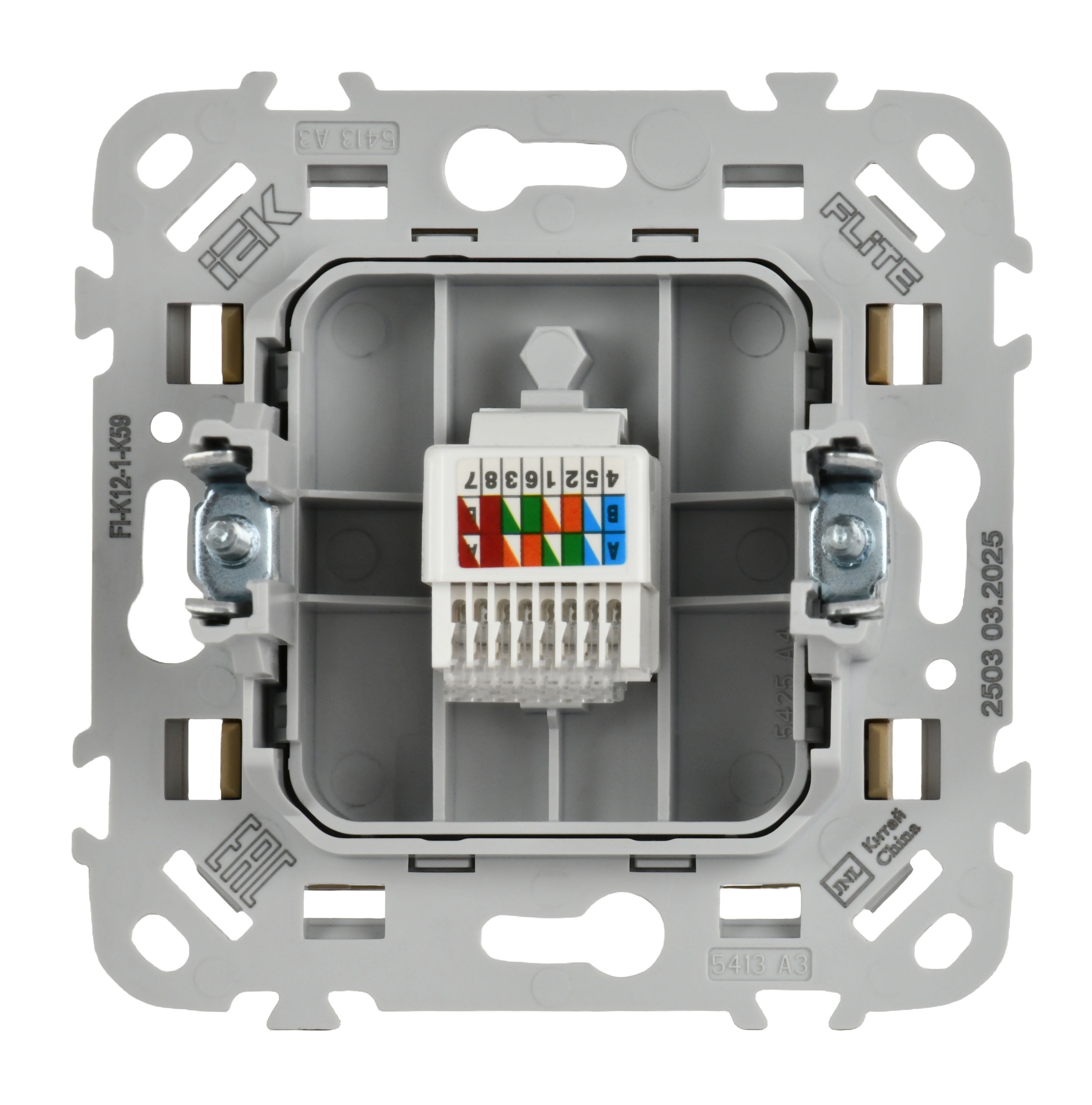 FLITE Розетка компьютерная RJ45 кат 5Е UTP РК5е-1-0-ФлХ скрытой установки хаки (FI-K12-1-K59)