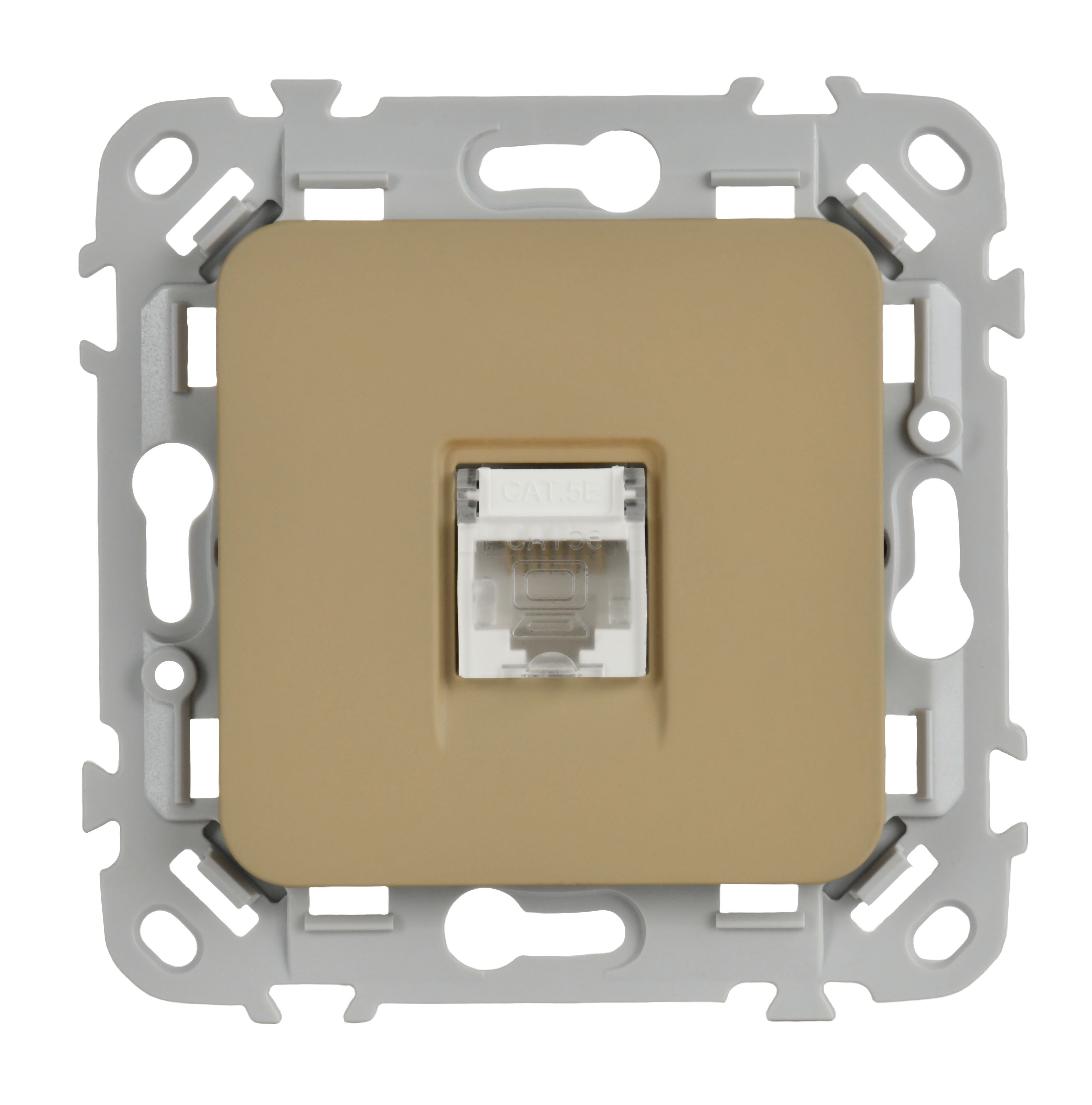 FLITE Розетка компьютерная RJ45 кат 5Е UTP РК5е-1-0-ФлХ скрытой установки хаки (FI-K12-1-K59)