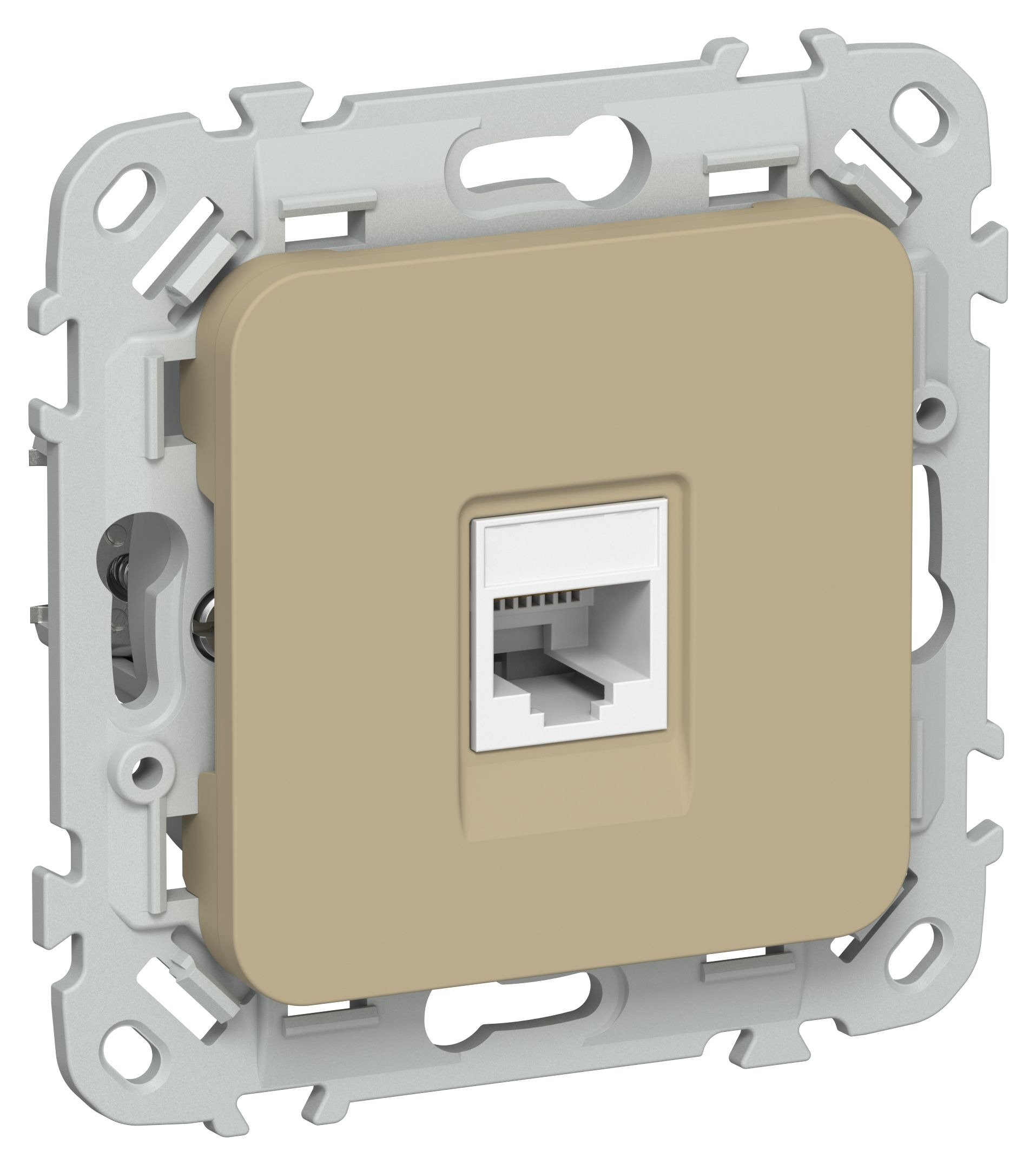 FLITE Розетка компьютерная RJ45 кат 5Е UTP РК5е-1-0-ФлХ скрытой установки хаки (FI-K12-1-K59)