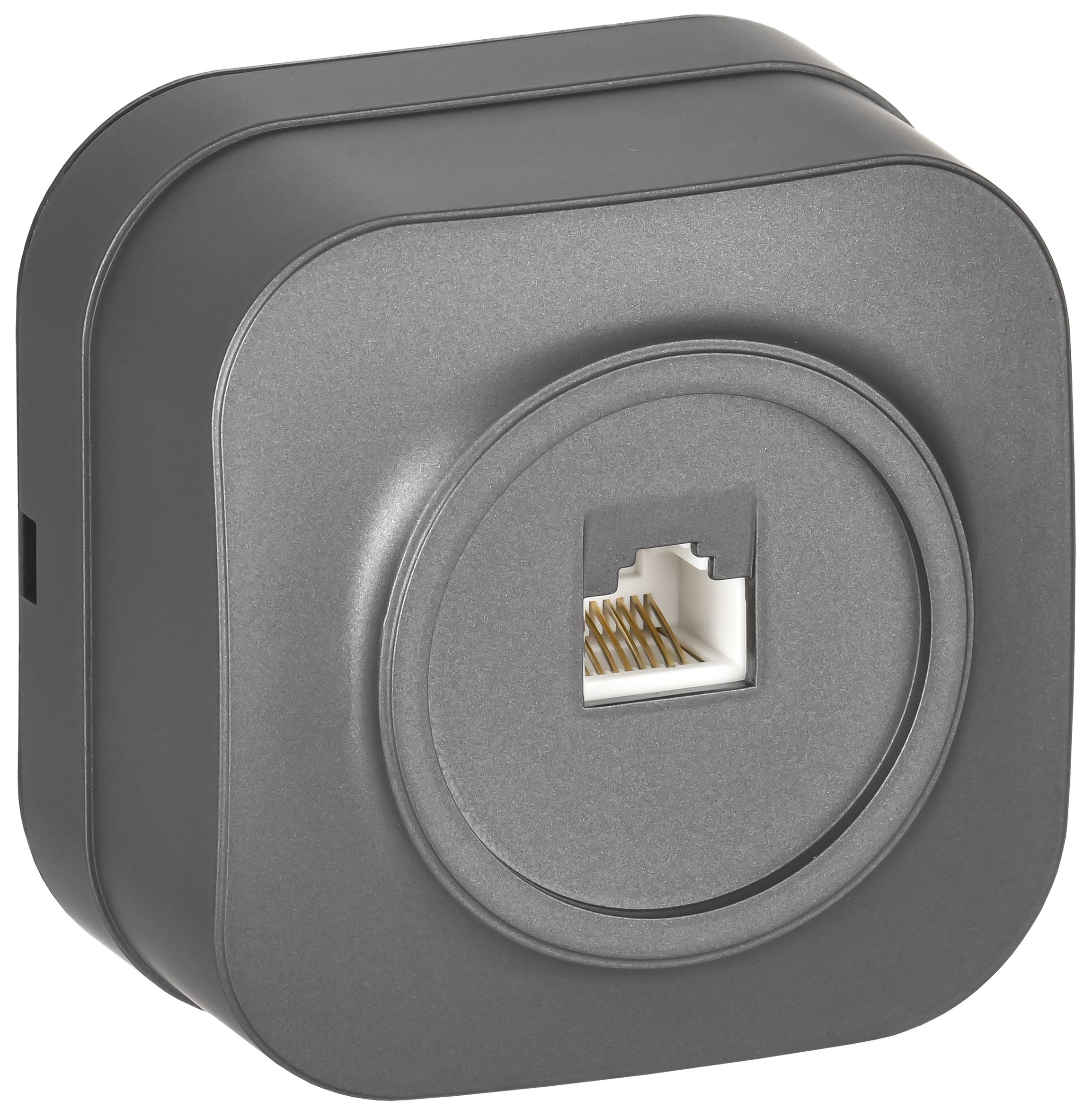 Розетка компьютерная 1-местная RJ45 кат.5E GLORY РК10-ХСм открытой установки сталь матовый (EKH10-K46M)