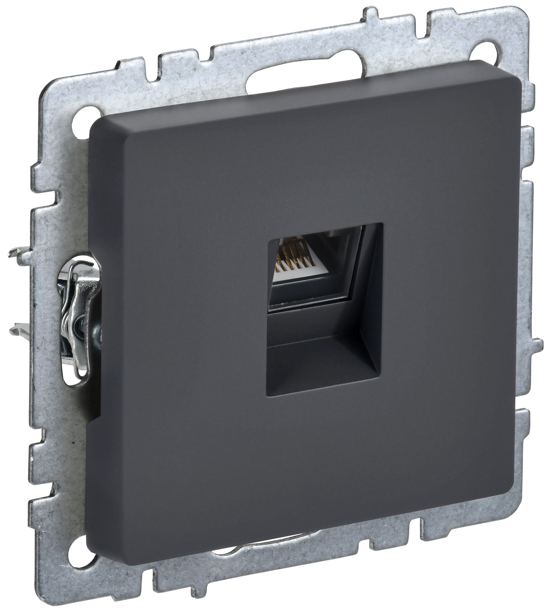 Розетка компьютерная RJ45 BRITE кат.5E РК10-БрГ скрытой установки графит (BR-K10-1-K53)