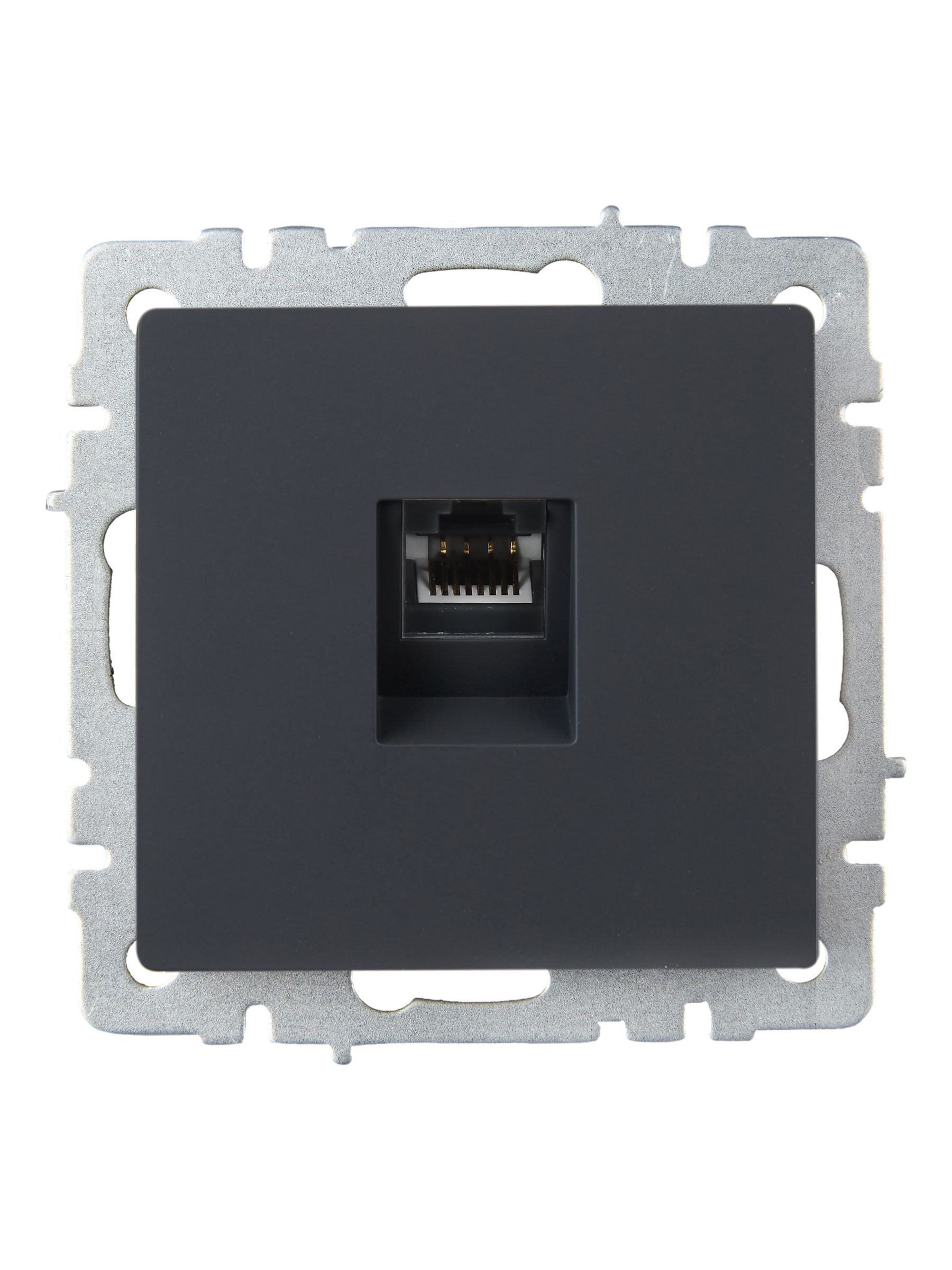 Розетка компьютерная RJ45 BRITE кат.5E РК10-БрГ скрытой установки графит (BR-K10-1-K53)