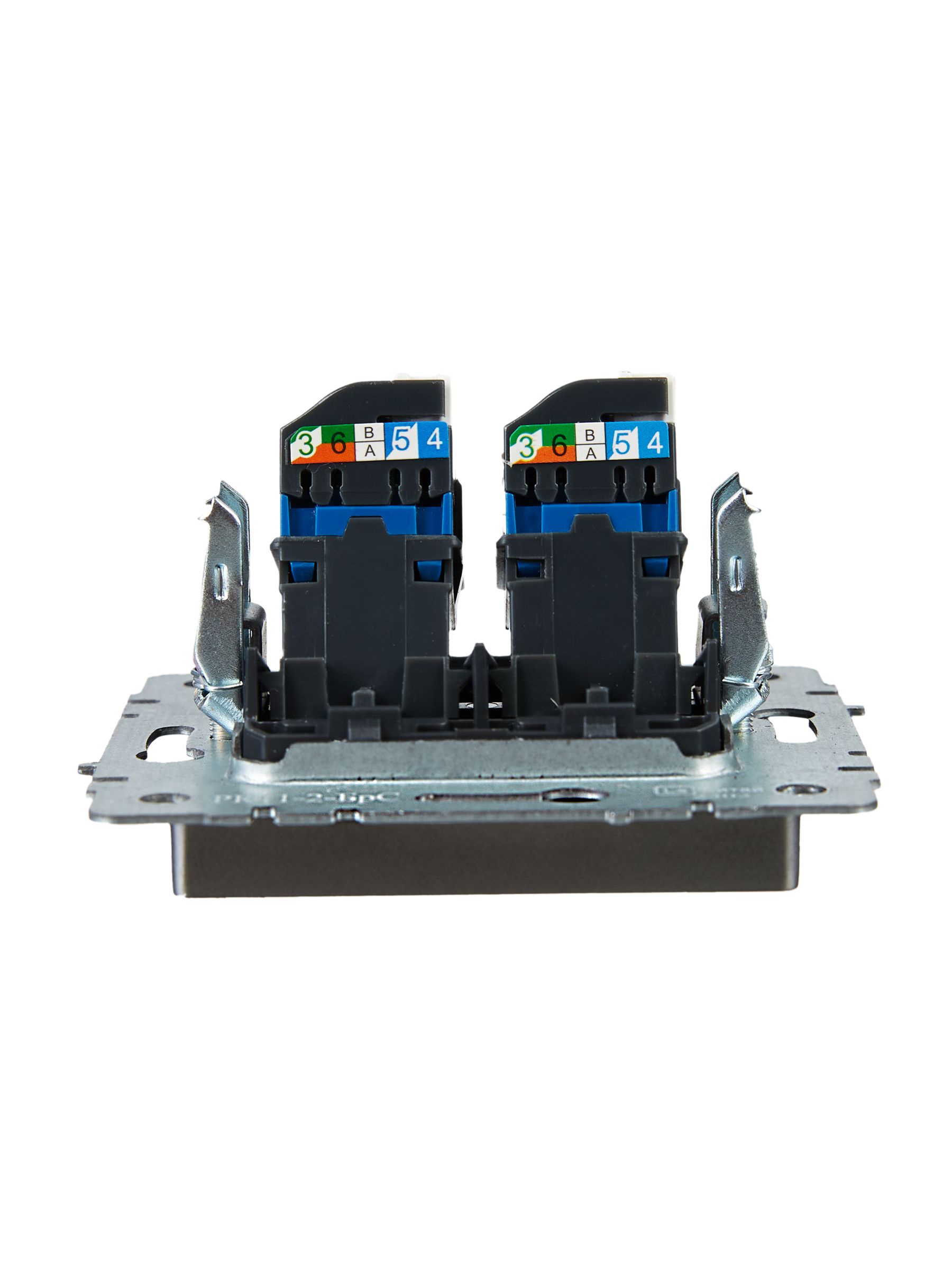 Розетка компьютерная двойная RJ45 BRITE кат.6 РК11-2-БрС скрытой установки сталь (BR-K20-2-K46)