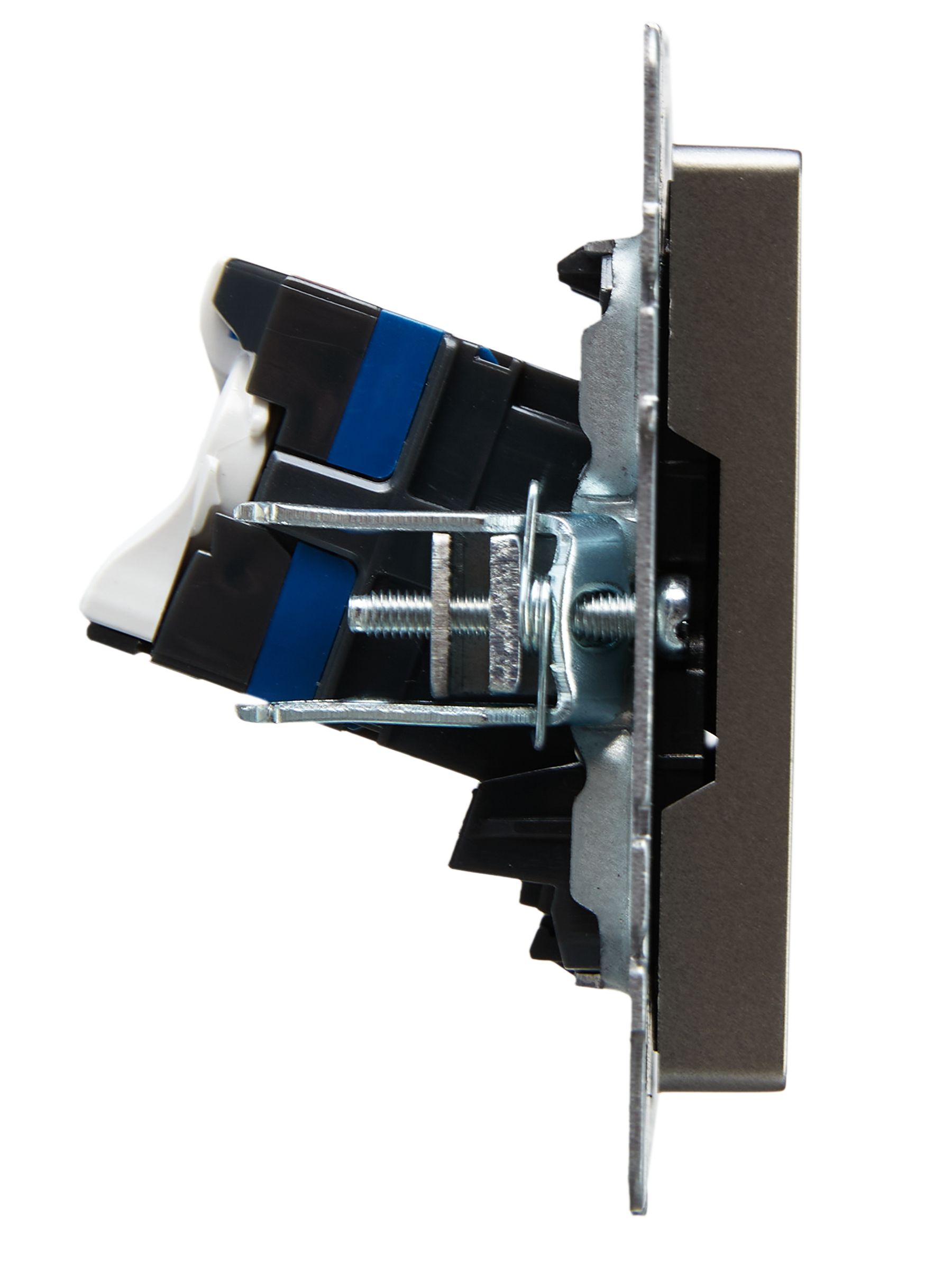 Розетка компьютерная двойная RJ45 BRITE кат.6 РК11-2-БрС скрытой установки сталь (BR-K20-2-K46)