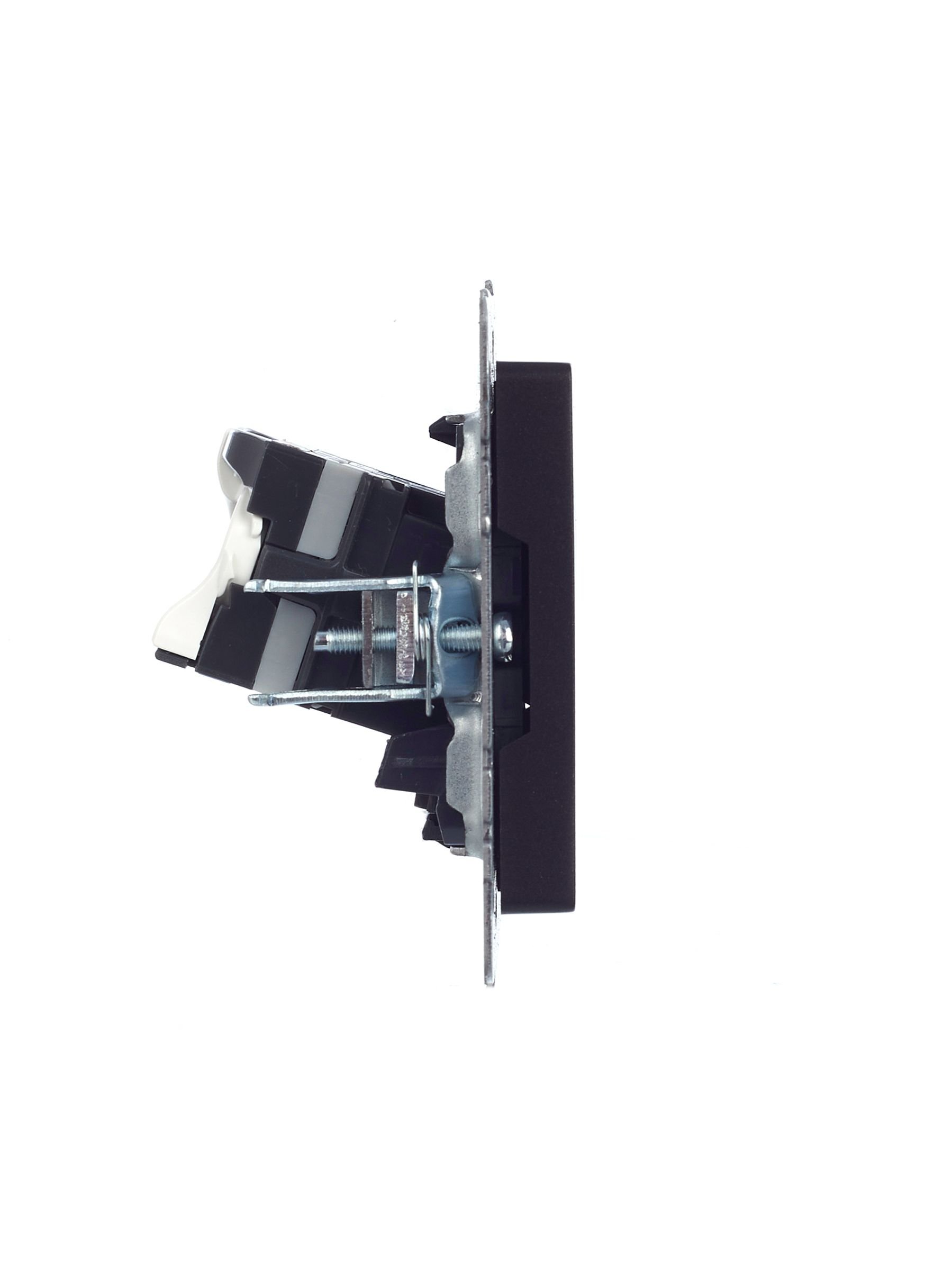 Розетка компьютерная двойная RJ45 BRITE кат.5E РК10-2-БрЧ скрытой установки черный (BR-K20-1-K02)