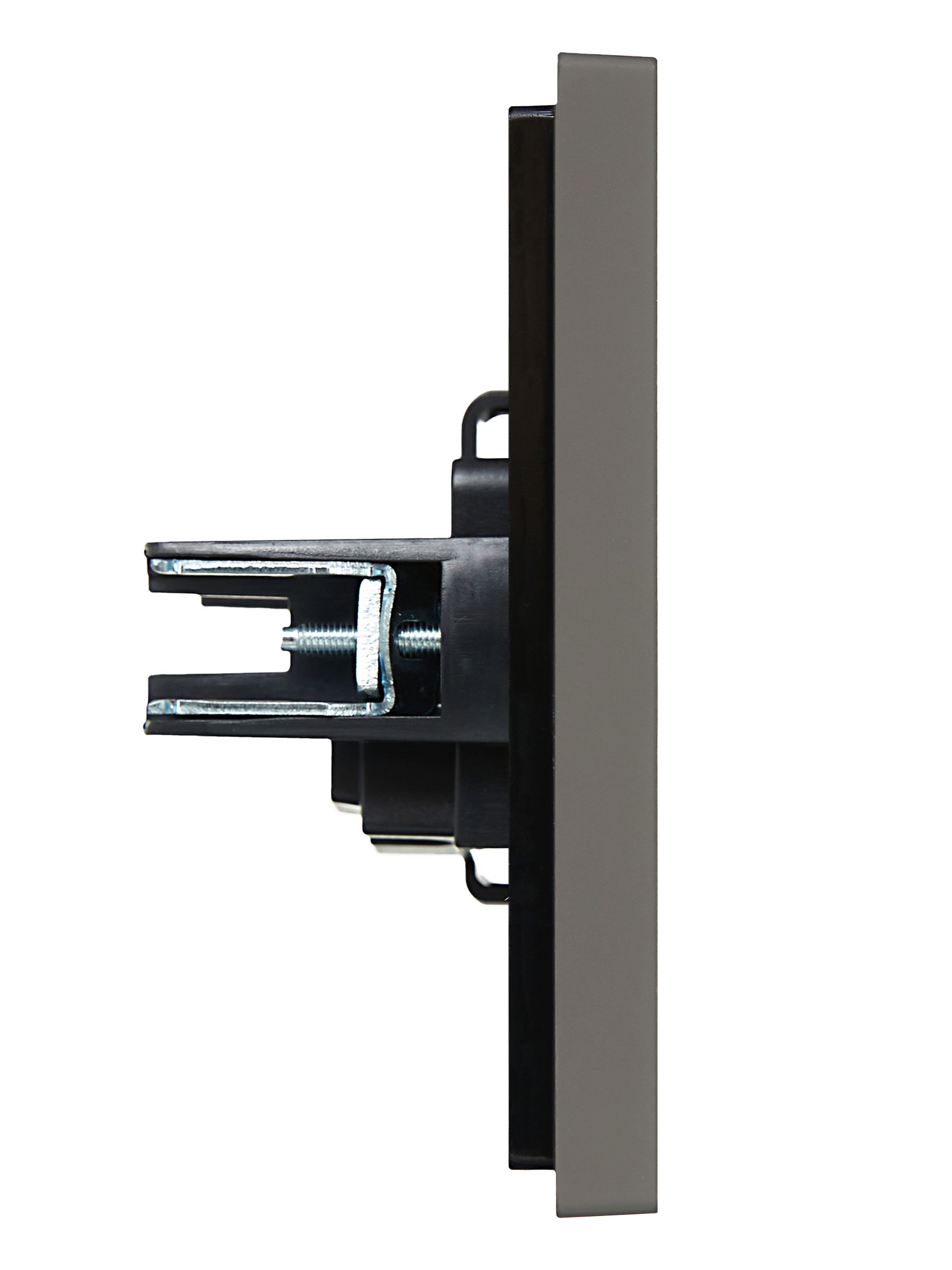 FORTE&PIANO Розетка 1-местная FP317 без заземления с защитными шторками винтовое крепление скрытой установки 10А серый (FP-R13-10-K03)