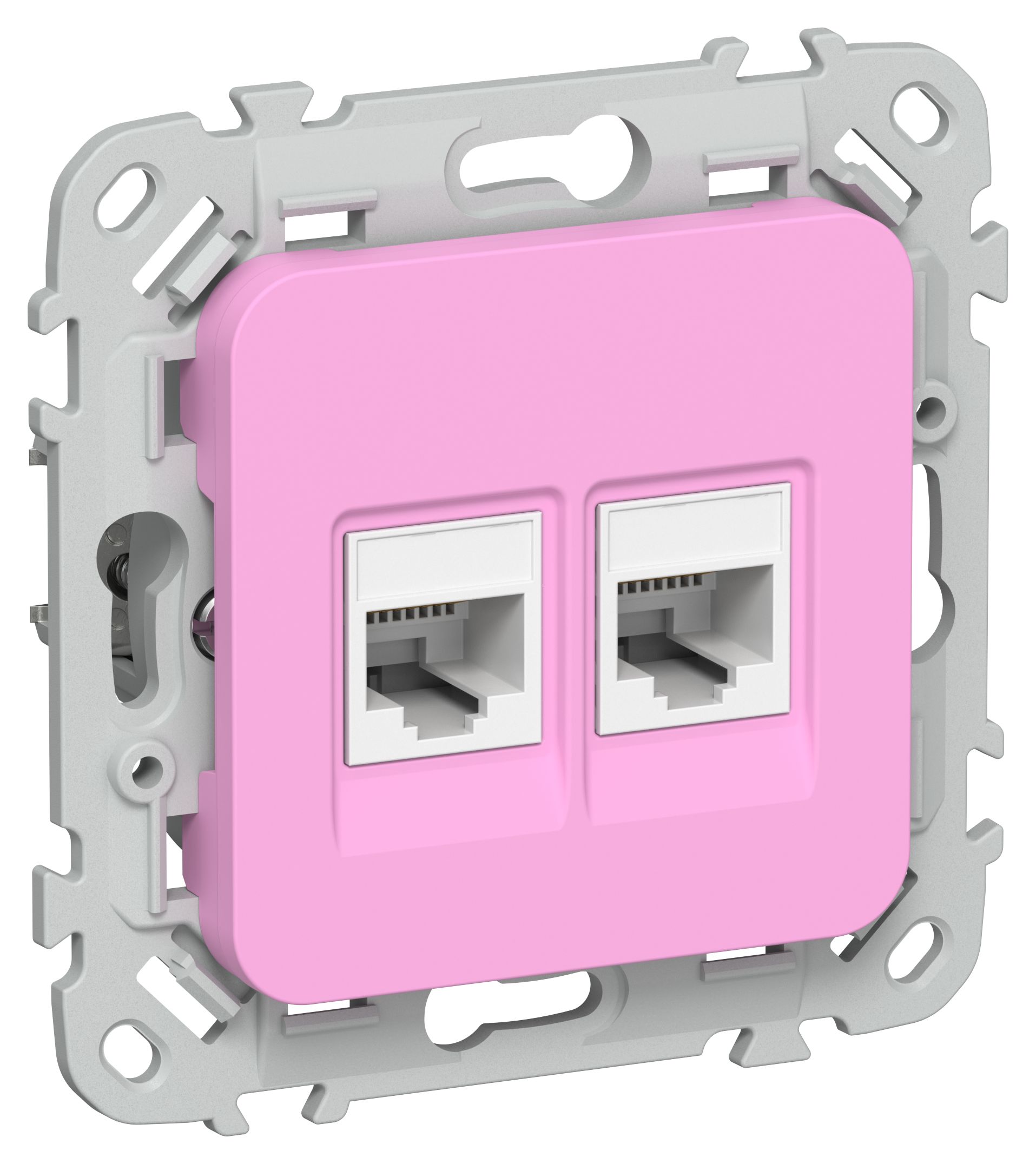 FLITE Розетка 2-местная компьютерная RJ45 кат 5Е UTP РК5е-2-0-ФлПр скрытой установки пурпурный (FI-K22-1-K99)