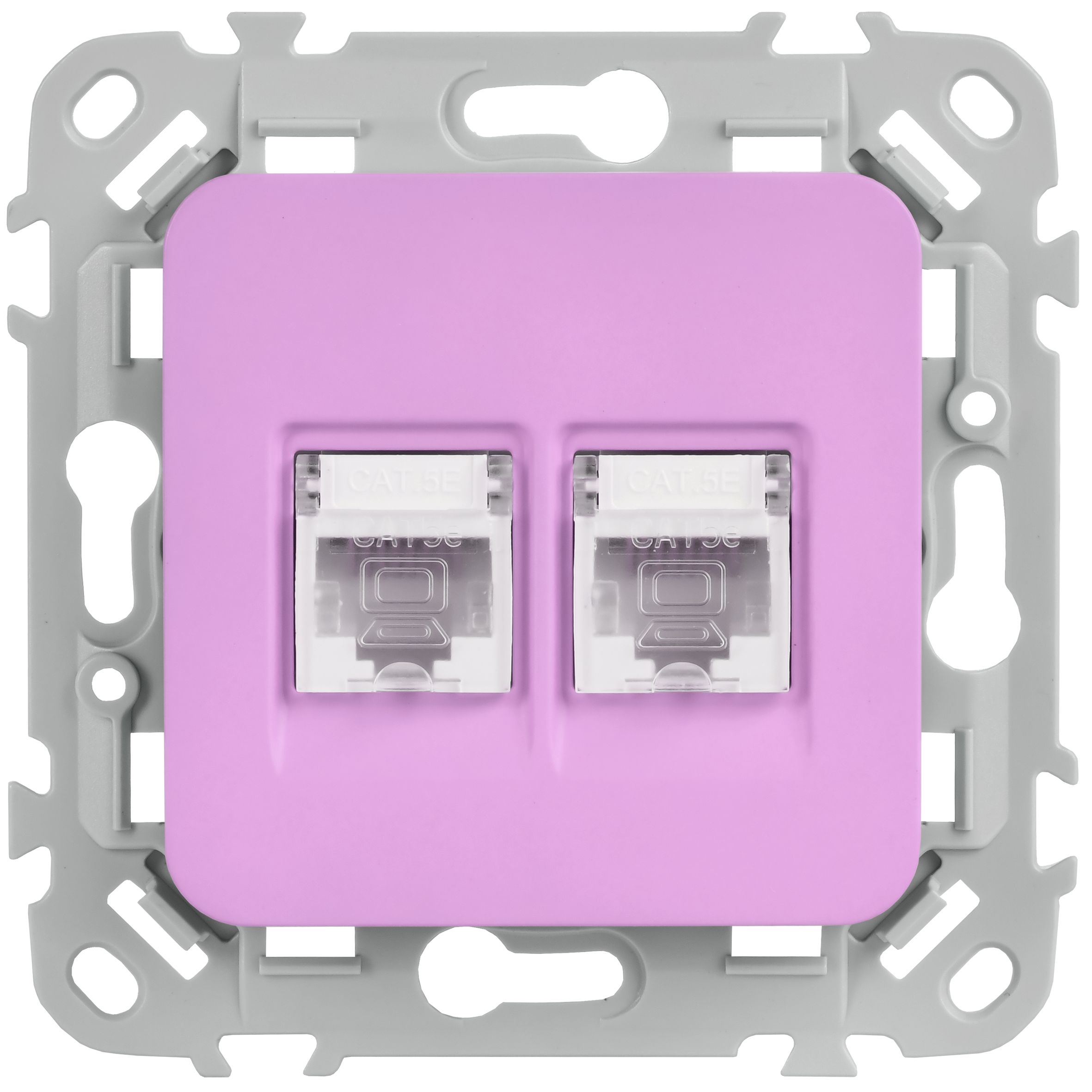 FLITE Розетка 2-местная компьютерная RJ45 кат 5Е UTP РК5е-2-0-ФлПр скрытой установки пурпурный (FI-K22-1-K99)