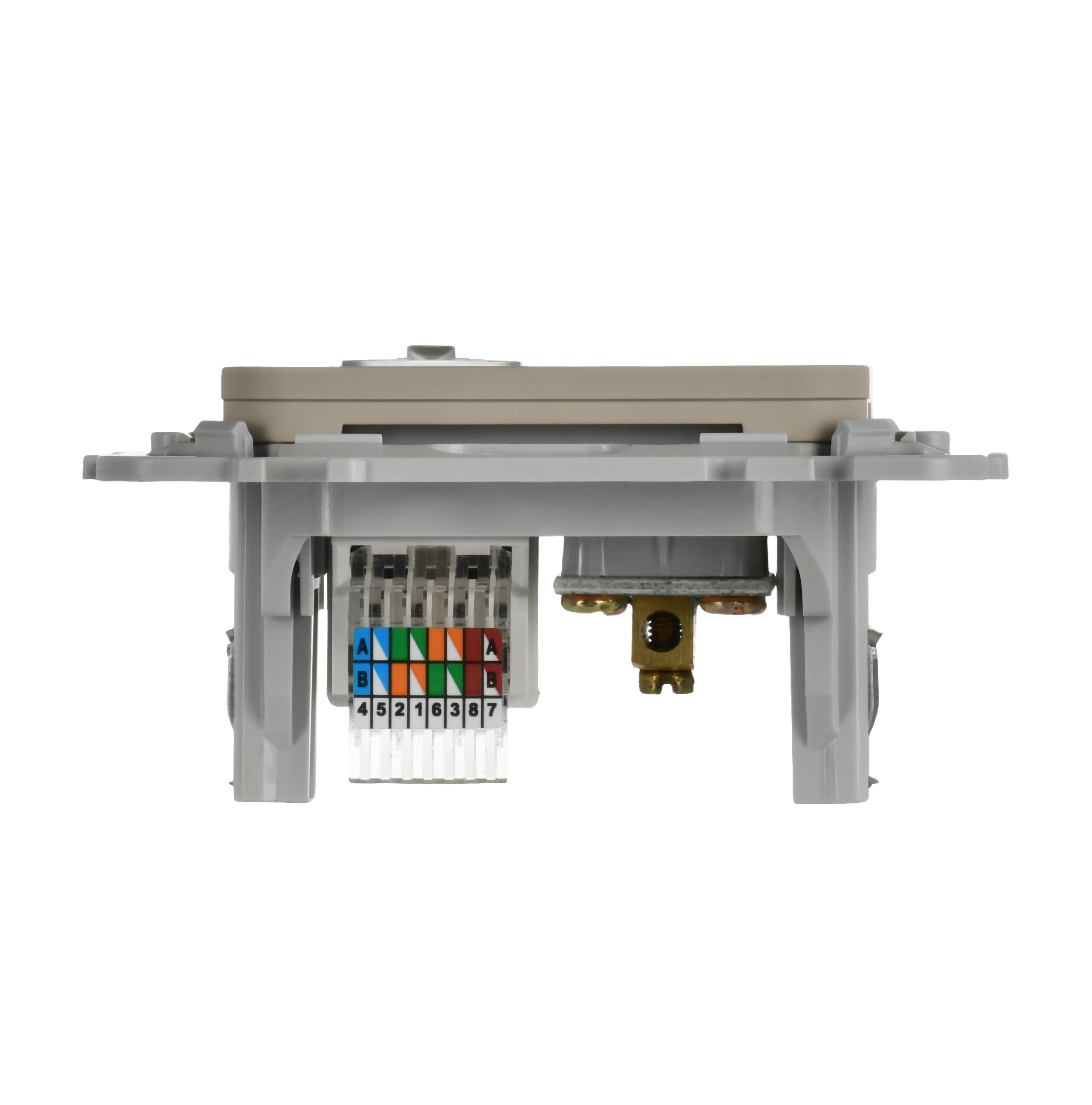 FLITE Розетка 2-местная RJ45/TV кат 5Е UTP РКТВ5е-2-0-ФлЛ скрытой установки льняной (FI-AK22-1-K88)