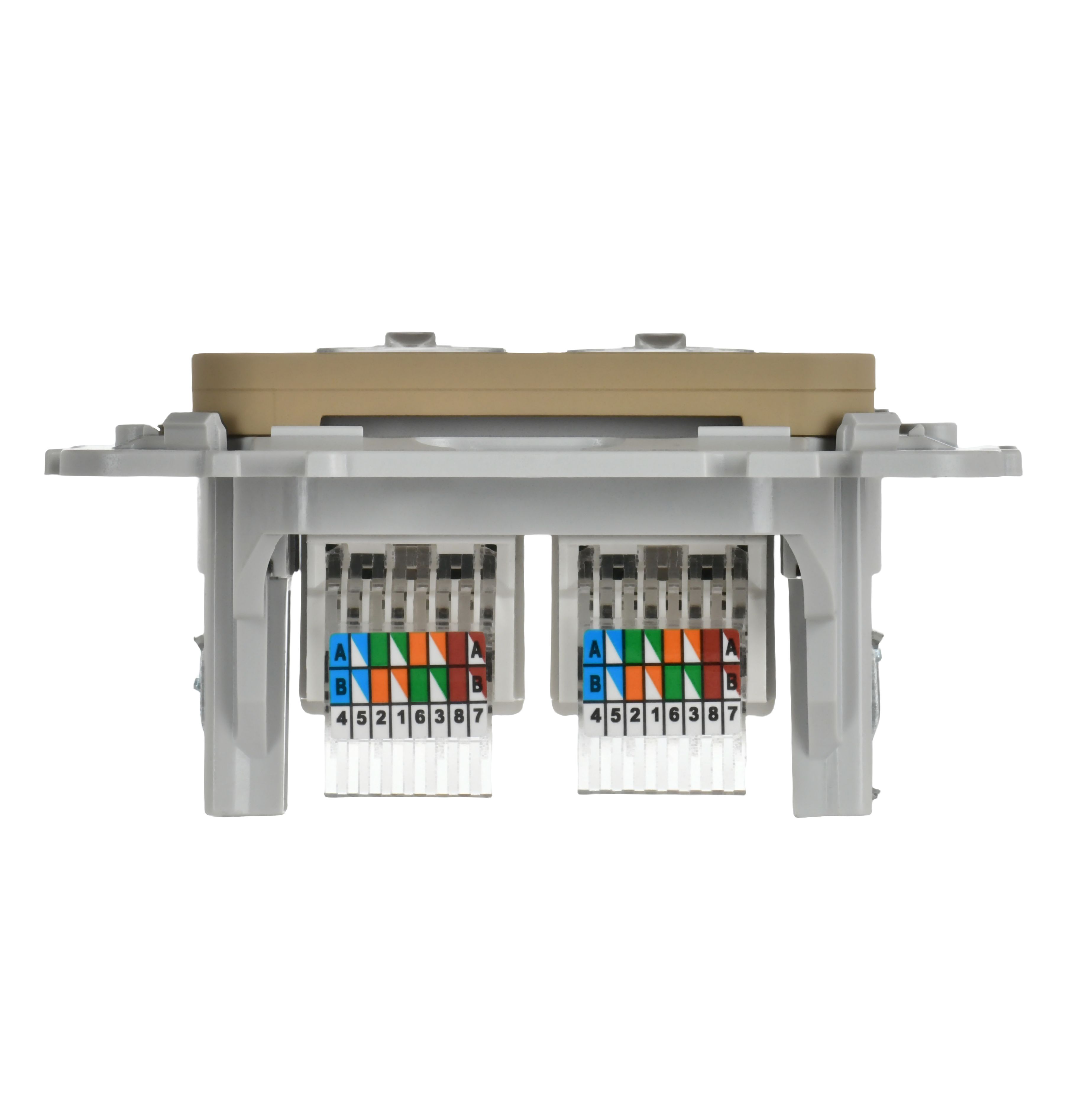FLITE Розетка 2-местная компьютерная RJ45 кат 5Е UTP РК5е-2-0-ФлХ скрытой установки хаки (FI-K22-1-K59)