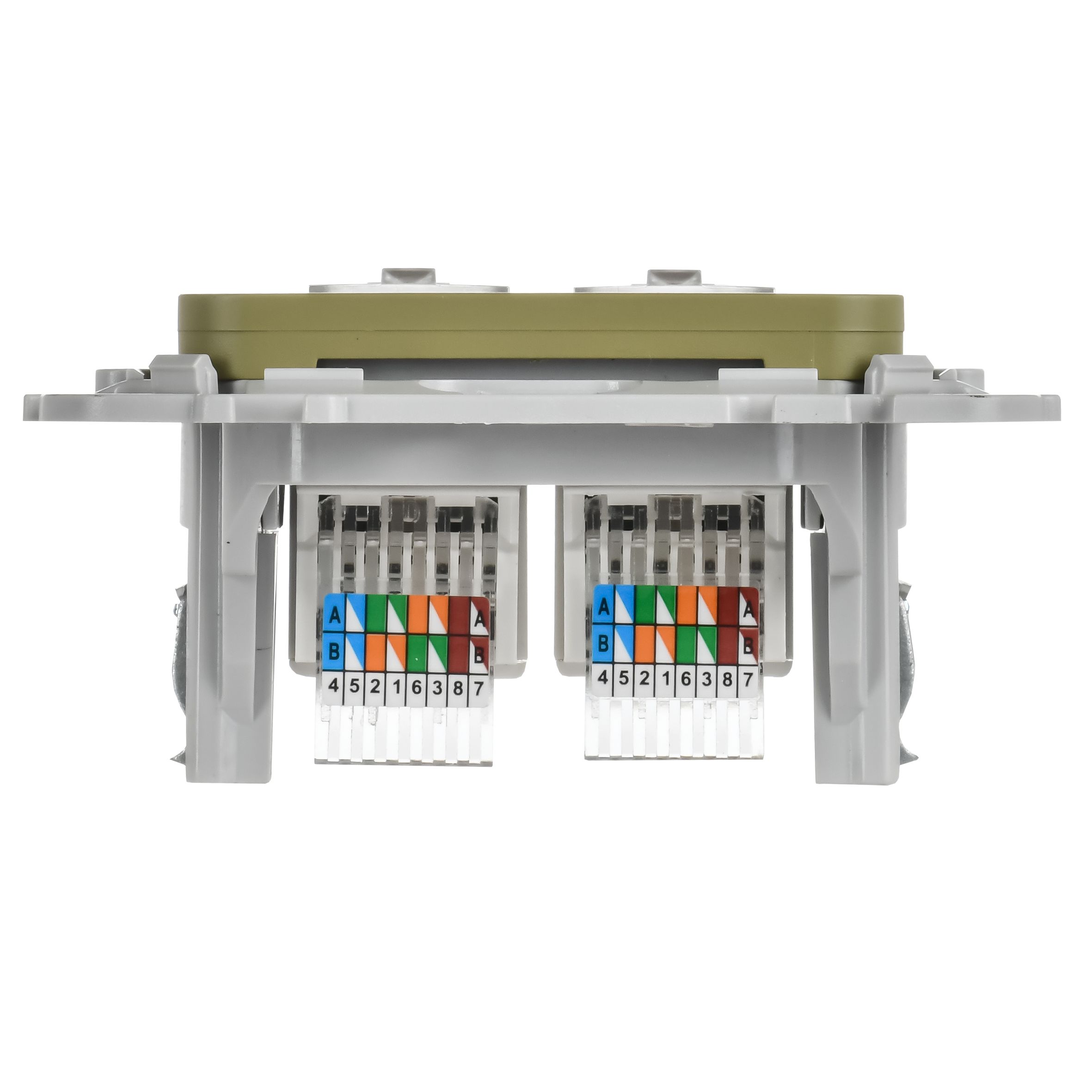 FLITE Розетка 2-местная компьютерная RJ45 кат 5Е UTP РК5е-2-0-ФлО скрытой установки оливковый (FI-K22-1-K26)
