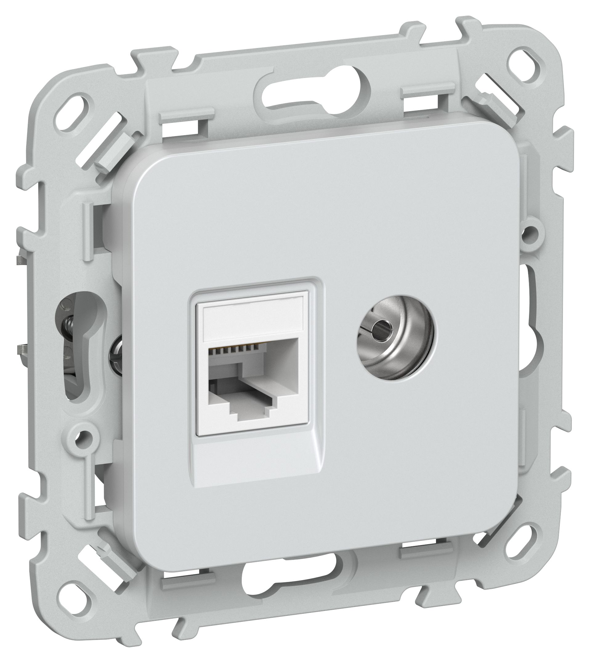 FLITE Розетка 2-местная RJ45/TV кат 5Е UTP РКТВ5е-2-0-ФлЖ скрытой установки жемчуг (FI-AK22-1-K36)