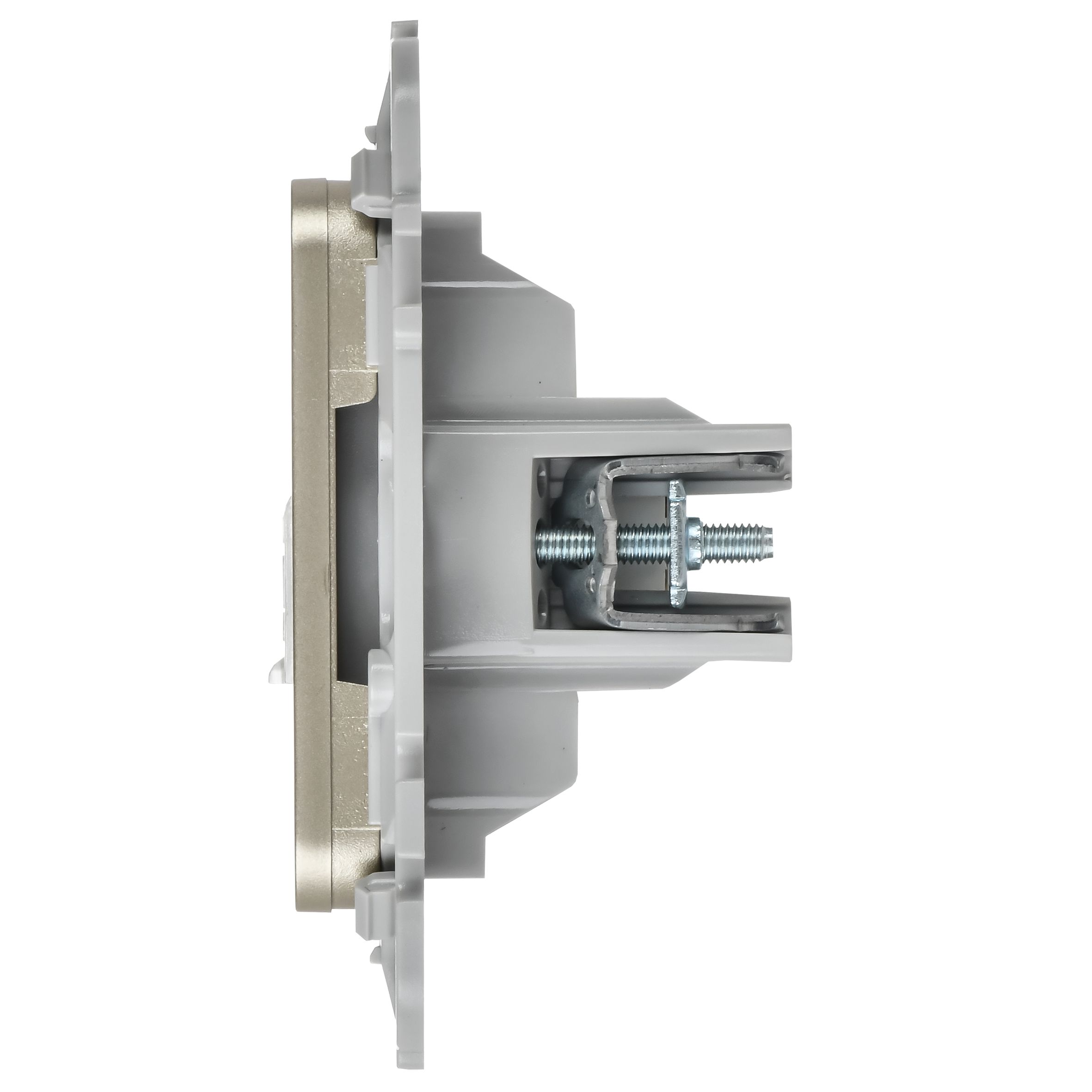 FLITE Розетка 2-местная RJ45/TV кат 5Е UTP РКТВ5е-2-0-ФлШ скрытой установки шампань (FI-AK22-1-K37)