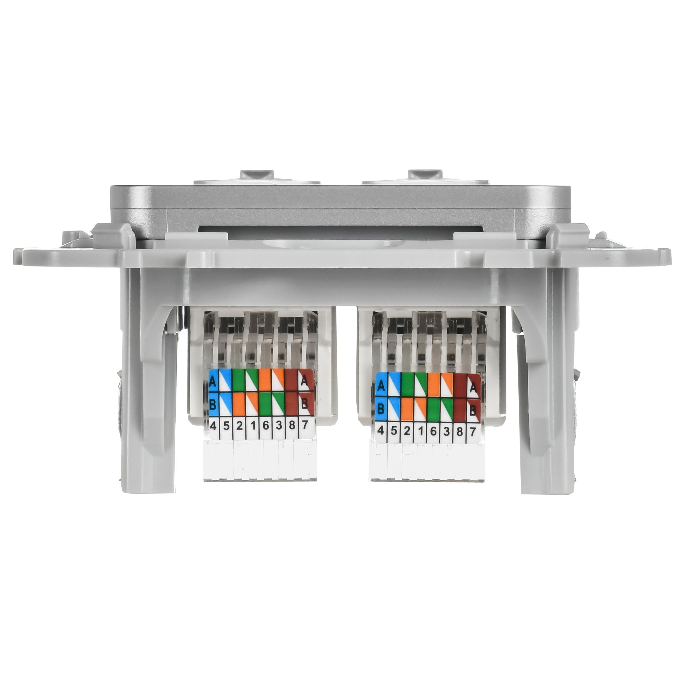 FLITE Розетка 2-местная компьютерная RJ45 кат 5Е UTP РК5е-2-0-ФлА скрытой установки алюминий (FI-K22-1-K47)