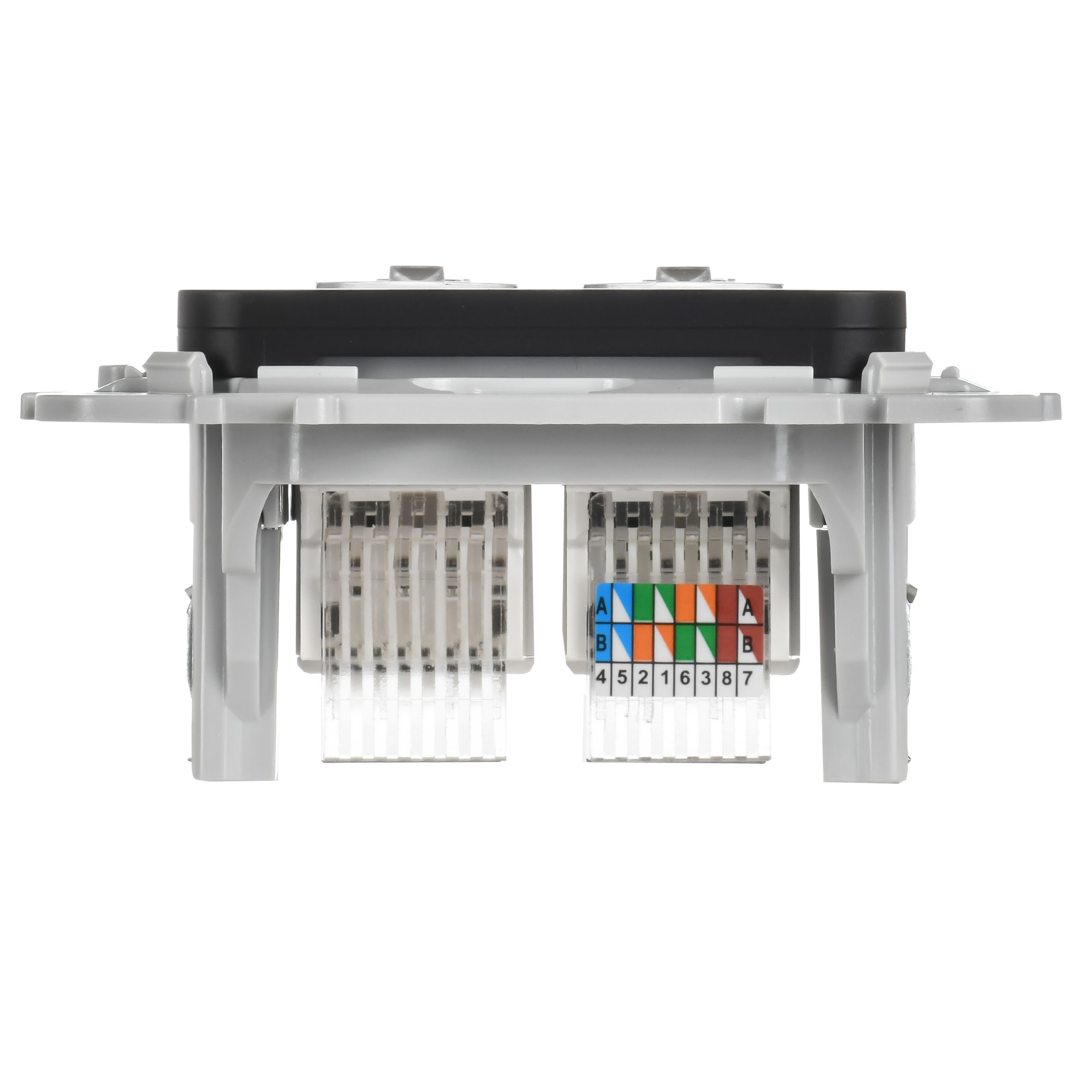 FLITE Розетка 2-местная RJ45/RJ11 кат 5Е/3 UTP РКТ5е/3-2-0-ФлЧ скрытой установки черный (FI-KT22-1-K02)