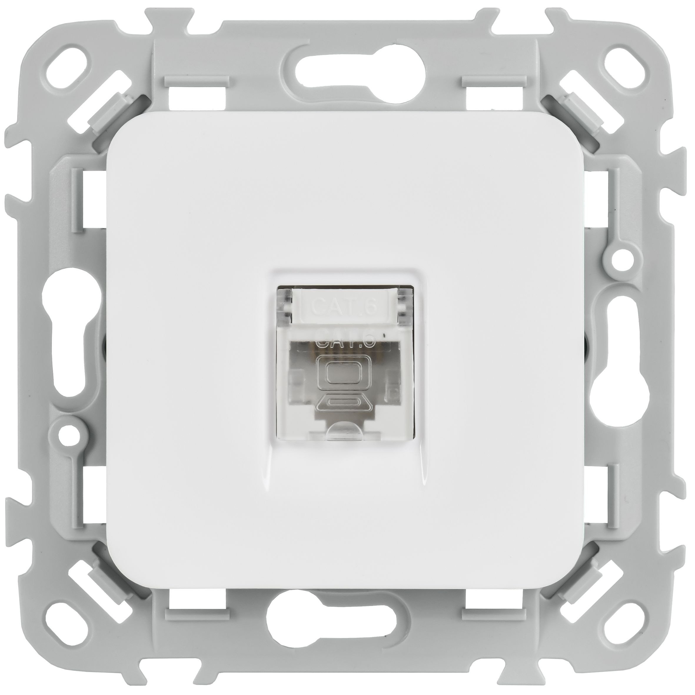 FLITE Розетка компьютерная RJ45 кат 6 UTP РК6-1-0-ФлБ скрытой установки белый (FI-K12-2-K01)