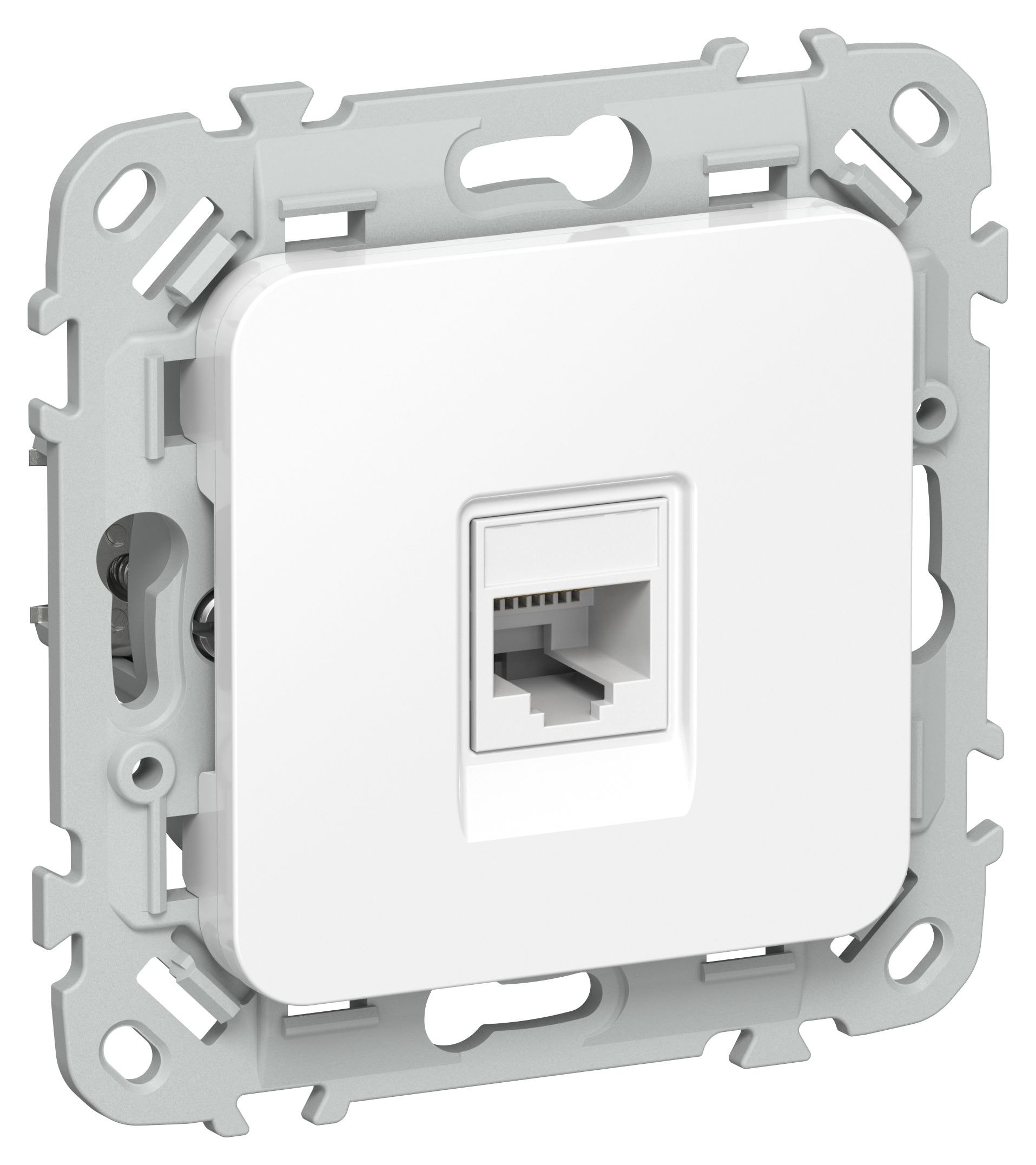 FLITE Розетка компьютерная RJ45 кат 6 UTP РК6-1-0-ФлБ скрытой установки белый (FI-K12-2-K01)