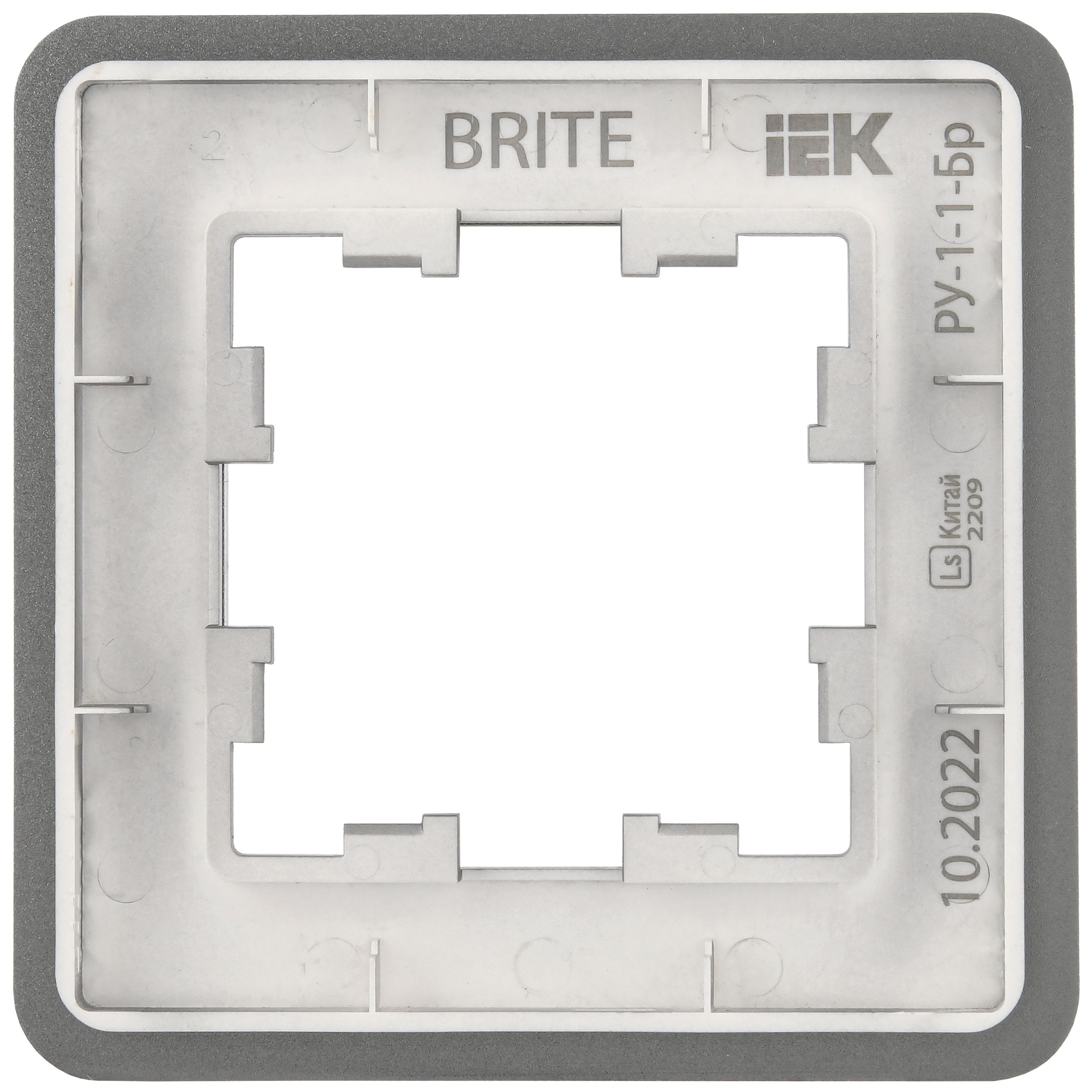 Рамка 1-местная РУ-1-1-Бр металл титан RE BRITE (BR-M12-M-01-K48)