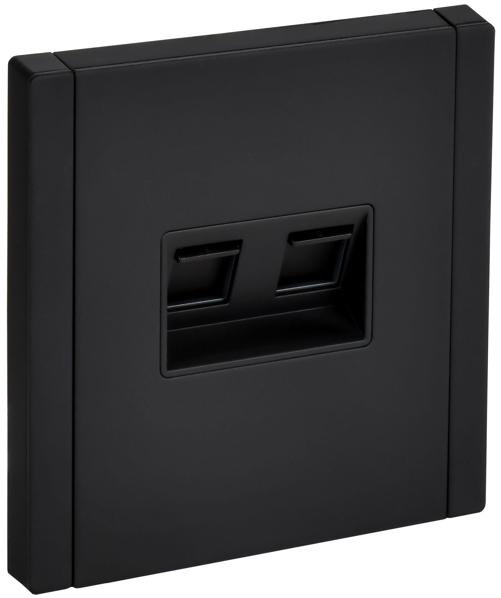 FORTE&PIANO Розетка компьютерная двойная RJ45 кат.6 FP134M скрытой установки металл черный (FP-K20-2-M-K02)