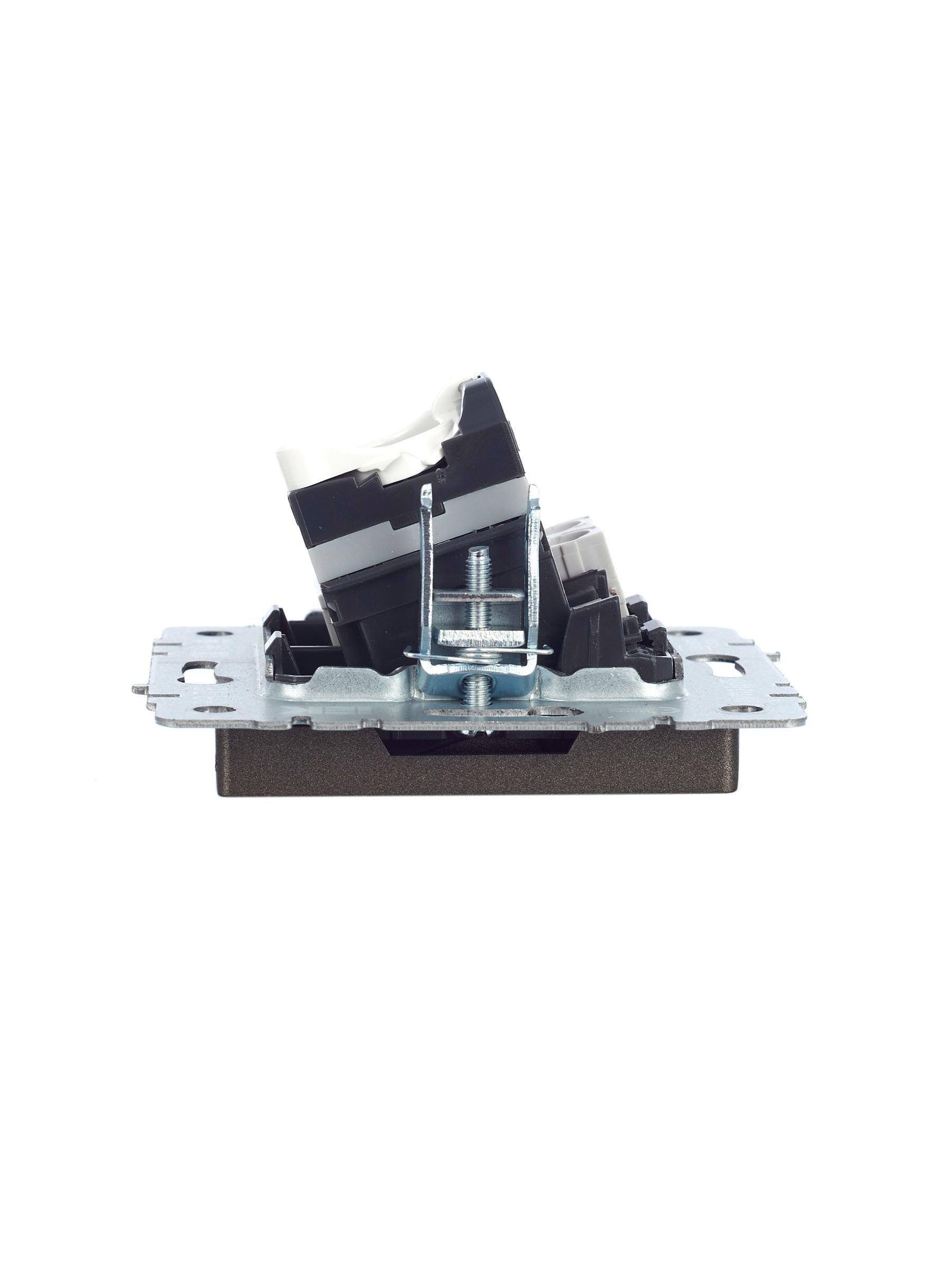 Розетка двойная RJ11+RJ45 BRITE кат.5E РК/Т12-БрТБ темная бронза (BR-KT20-O-1-K45)