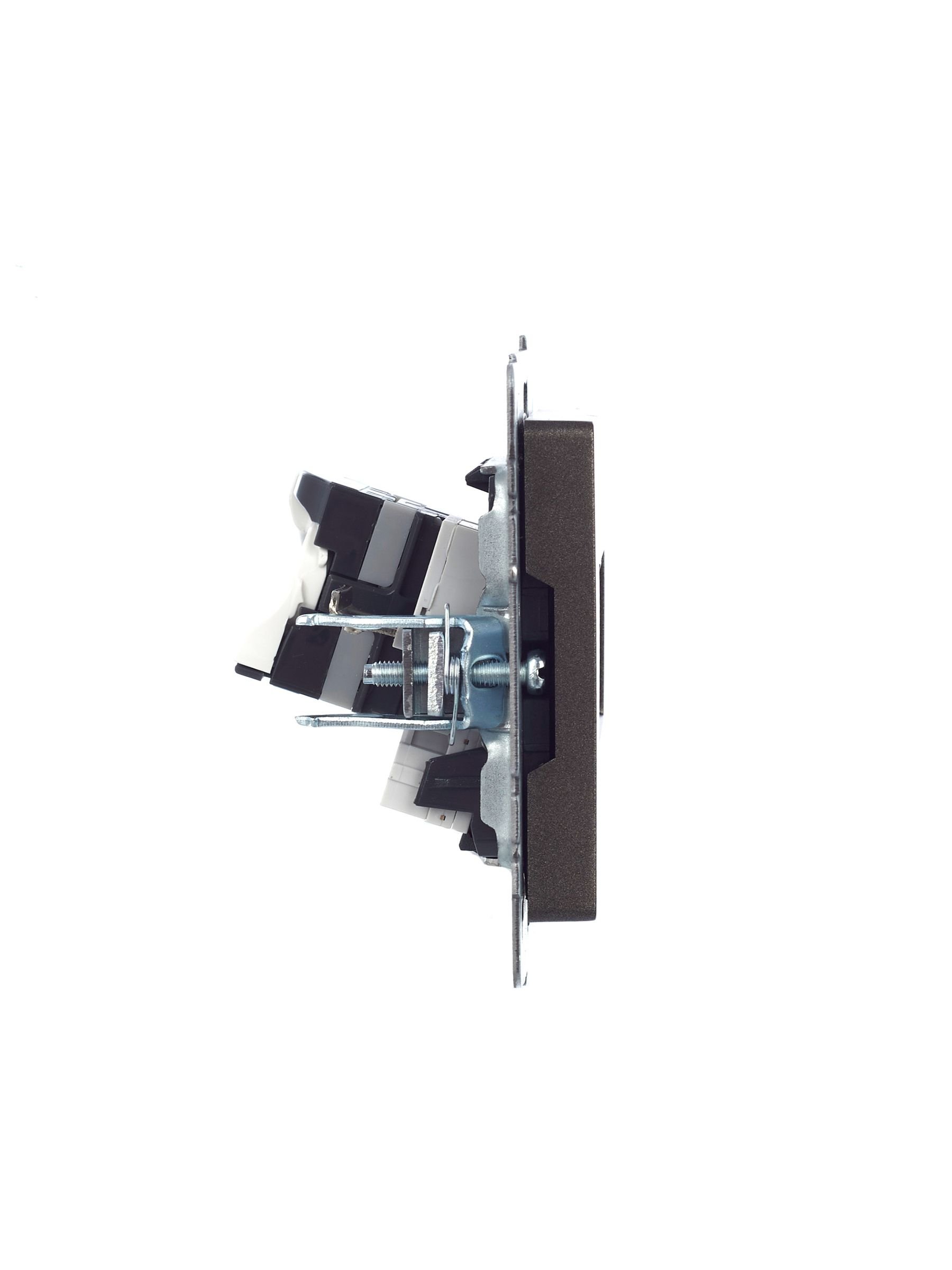 Розетка двойная RJ11+RJ45 BRITE кат.5E РК/Т12-БрТБ темная бронза (BR-KT20-O-1-K45)
