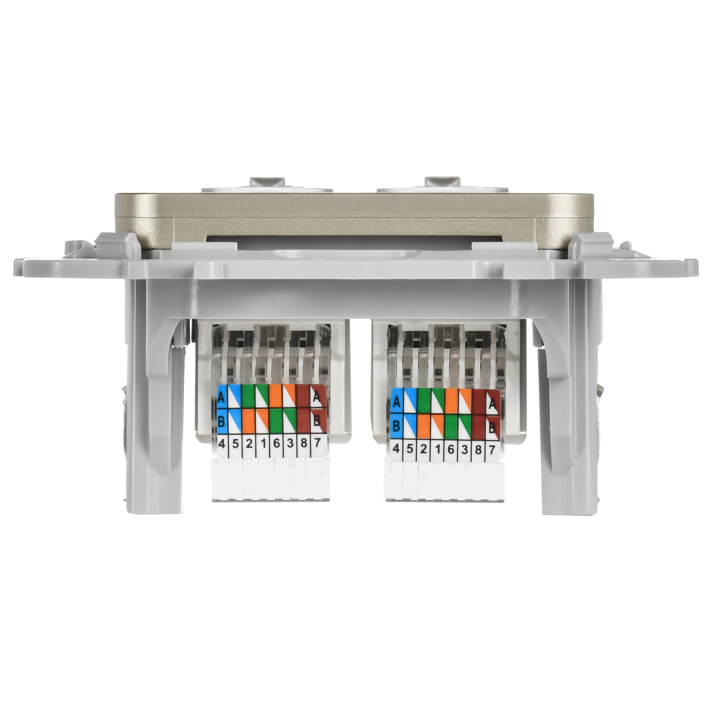 FLITE Розетка 2-местная компьютерная RJ45 кат 5Е UTP РК5е-2-0-ФлШ скрытой установки шампань (FI-K22-1-K37)