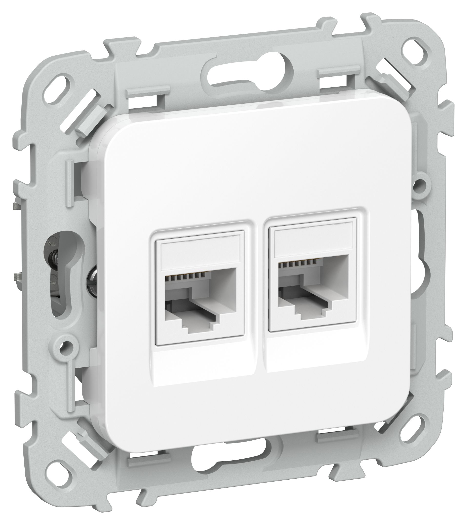 FLITE Розетка 2-местная компьютерная RJ45 кат 5Е UTP РК5е-2-0-ФлБ скрытой установки белый (FI-K22-1-K01)