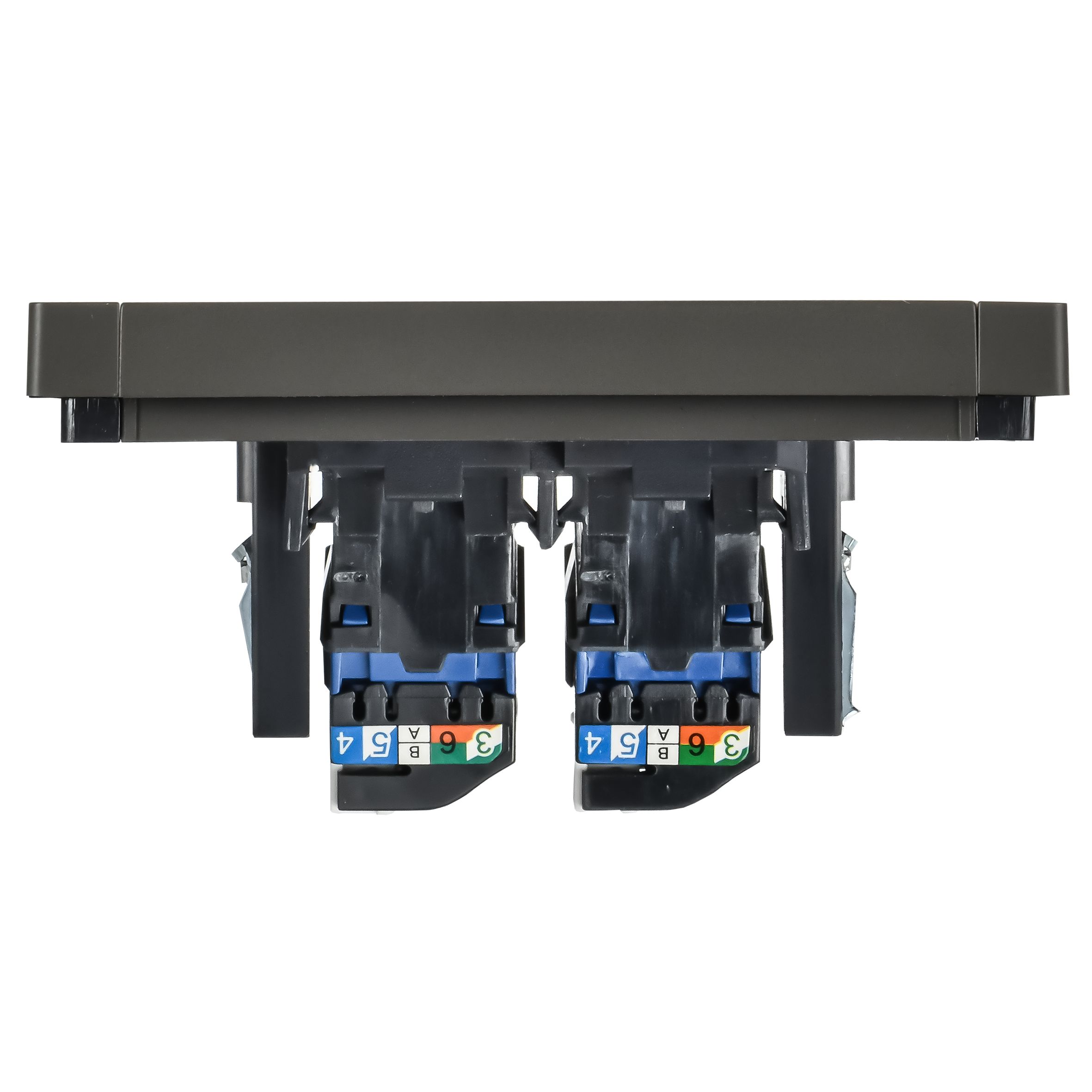 FORTE&PIANO Розетка компьютерная двойная RJ45 кат.6 FP334 скрытой установки серый (FP-K20-2-K03)