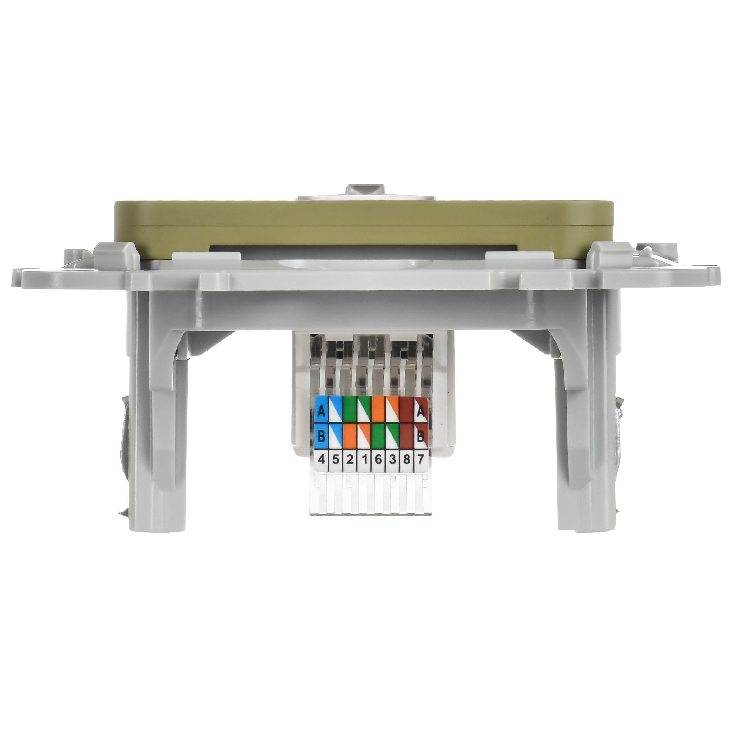 FLITE Розетка компьютерная RJ45 кат 5Е UTP РК5е-1-0-ФлО скрытой установки оливковый (FI-K12-1-K26)