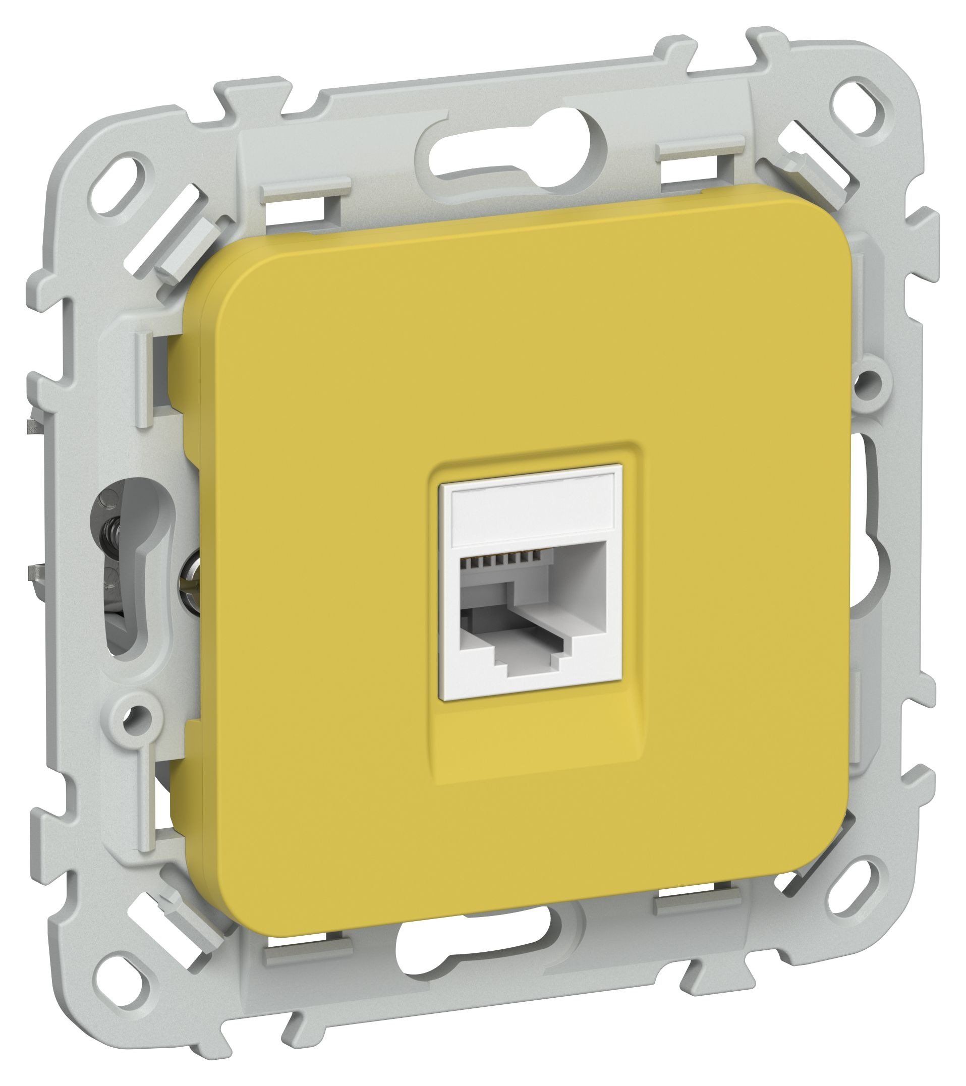 FLITE Розетка компьютерная RJ45 кат 5Е UTP РК5е-1-0-ФлЖК скрытой установки желтый карри (FI-K12-1-K44)
