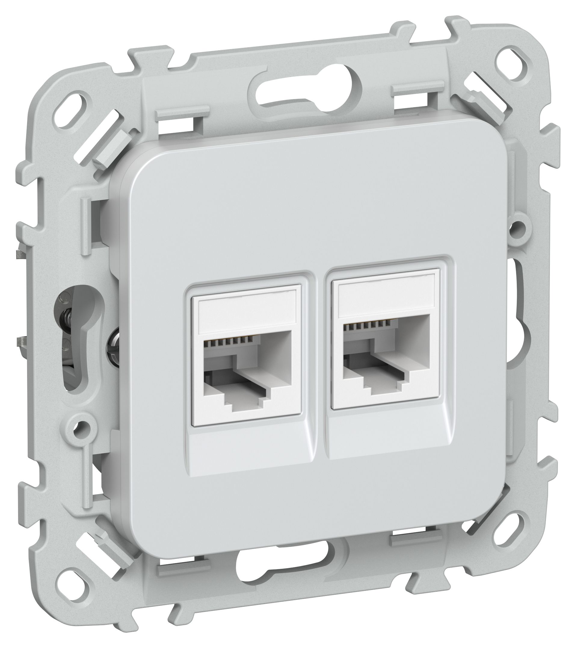 FLITE Розетка 2-местная компьютерная RJ45 кат 6 UTP РК6-2-0-ФлЖ скрытой установки жемчуг (FI-K22-2-K36)