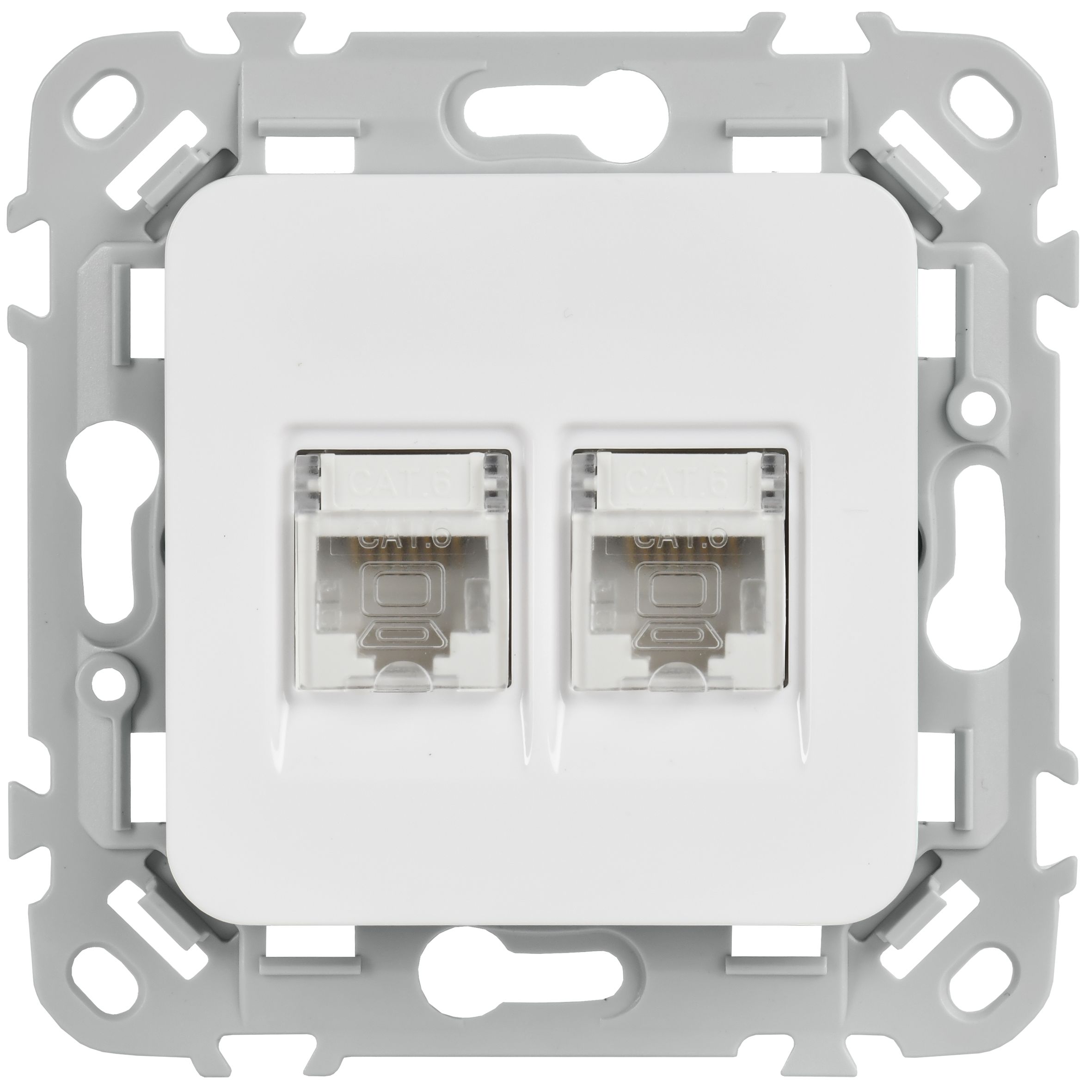 FLITE Розетка 2-местная компьютерная RJ45 кат 6 UTP РК6-2-0-ФлБ скрытой установки белый (FI-K22-2-K01)