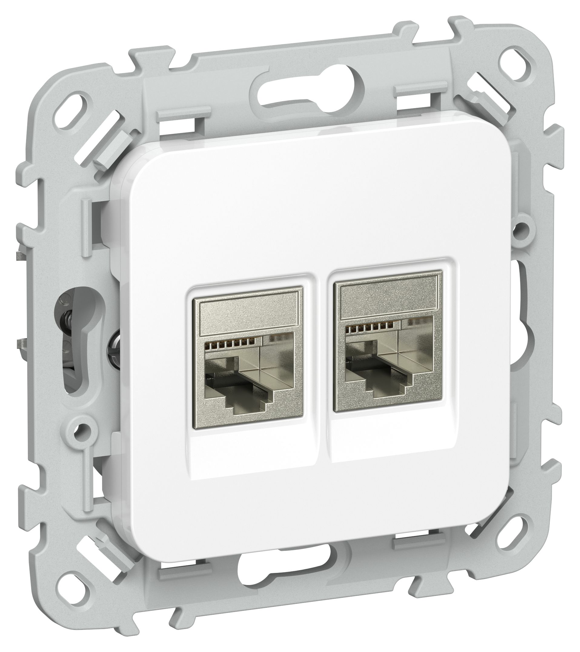 FLITE Розетка 2-местная компьютерная RJ45 кат 6 STP РК6-2-1-ФлБ скрытой установки белый (FI-K21-2-K01)