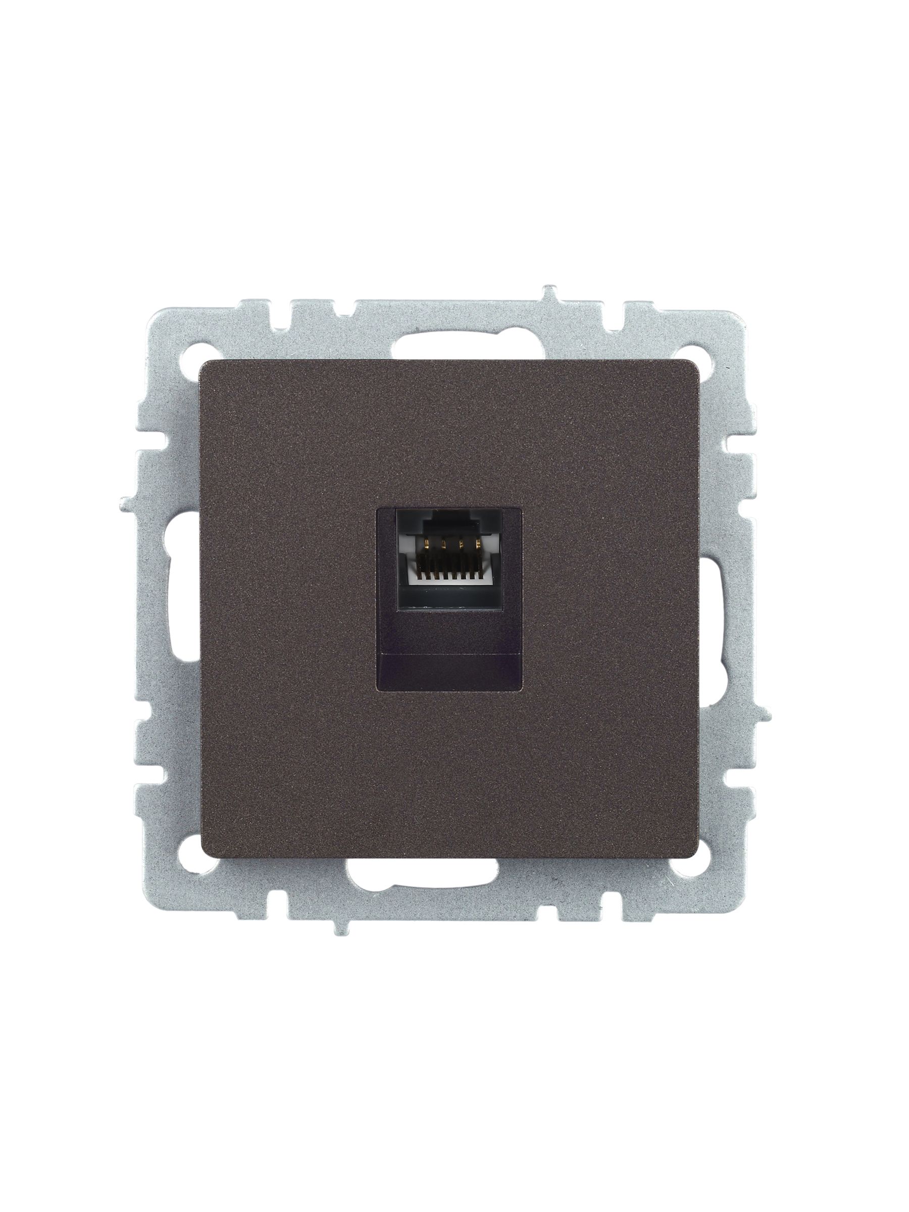 Розетка компьютерная RJ45 BRITE кат.5E РК10-БрТБ скрытой установки темная бронза (BR-K10-1-K45)