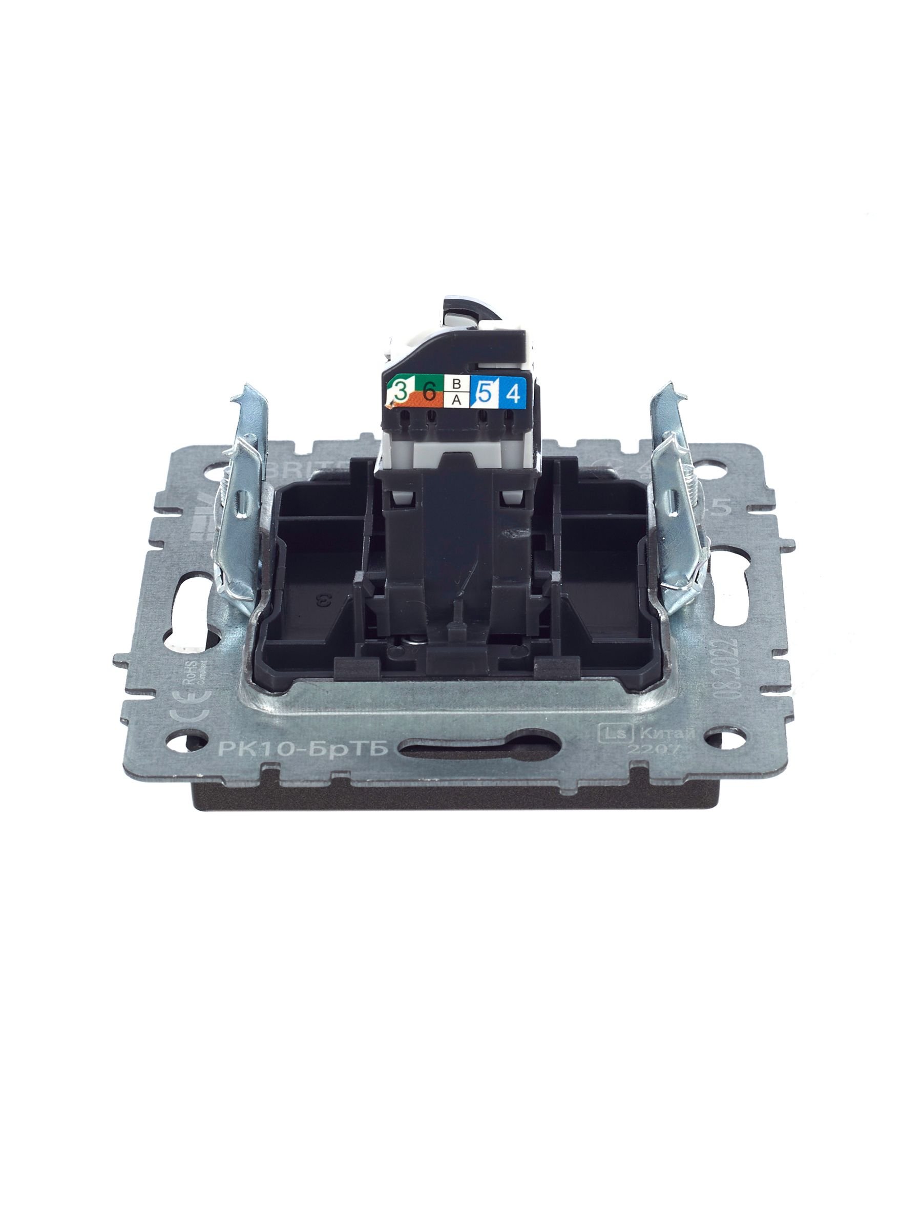 Розетка компьютерная RJ45 BRITE кат.5E РК10-БрТБ скрытой установки темная бронза (BR-K10-1-K45)