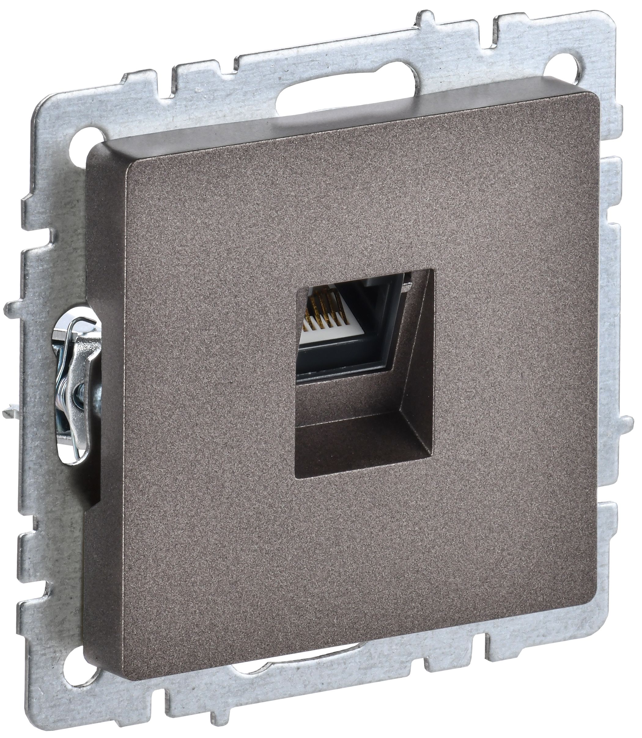 Розетка компьютерная RJ45 BRITE кат.5E РК10-БрТБ скрытой установки темная бронза (BR-K10-1-K45)
