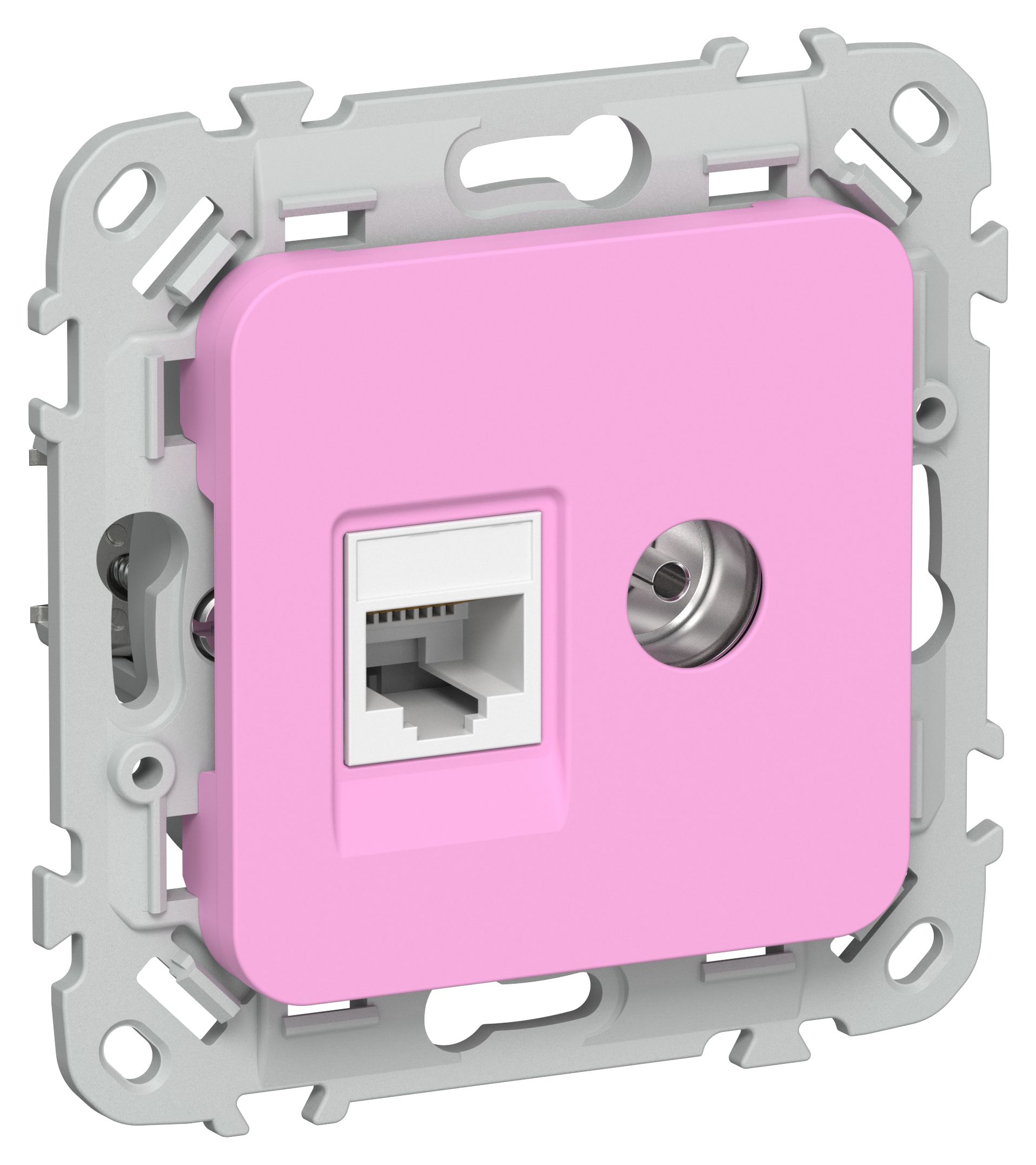 FLITE Розетка 2-местная RJ45/TV кат 5Е UTP РКТВ5е-2-0-ФлПр скрытой установки пурпурный (FI-AK22-1-K99)