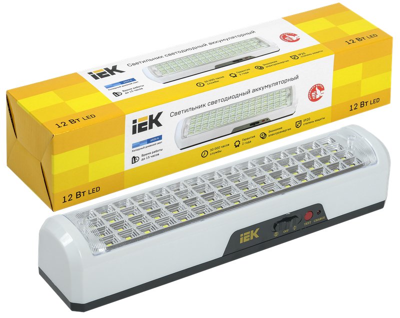 Светильник светодиодный аккумуляторный ДБА 3928 15ч 12Вт (LDBA0-3928-60-K01)