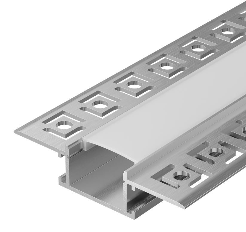 Профиль алюминиевый для LED ленты 6114 2м опал (LSADD6114-SET1-2-K4-1-04)