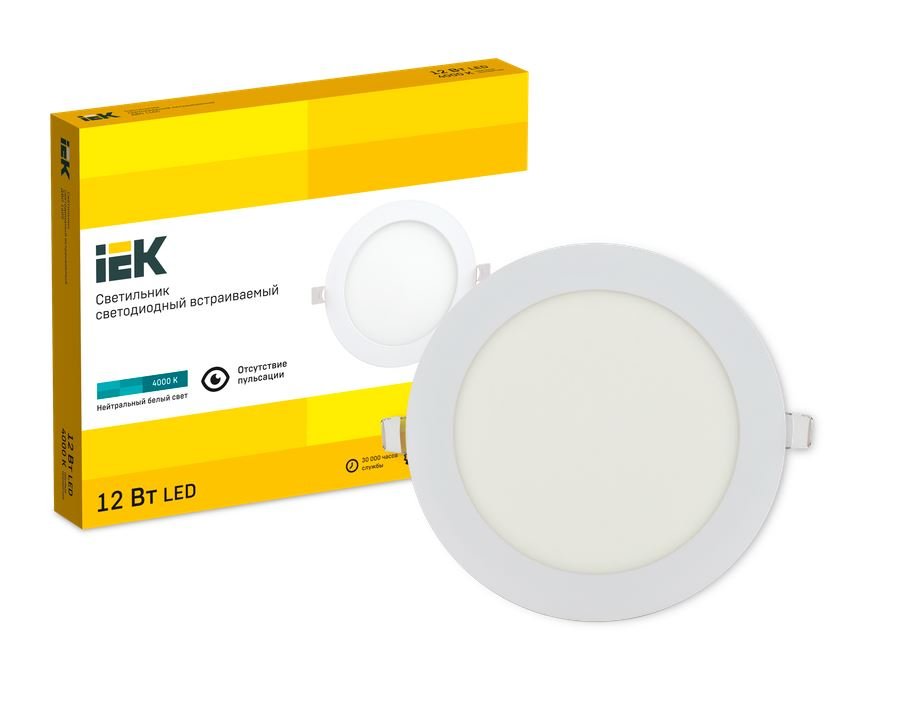 Светильник светодиодный ДВО 1605 LED 12Вт 4000K круг белый (LDVO0-1605-1-12-K02)