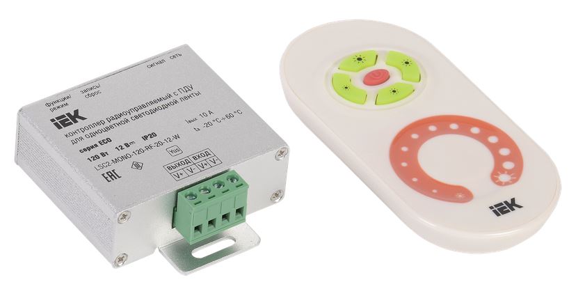 Контроллер с ПДУ радио MONO 1 канал 12В 10А 120Вт белый (LSC1-MONO-120-RF-20-12-W)