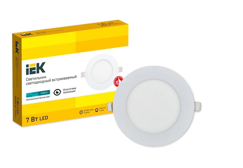 Светильник светодиодный ДВО 1602 LED 7Вт 4000К круг белый (LDVO0-1602-1-7-K02)