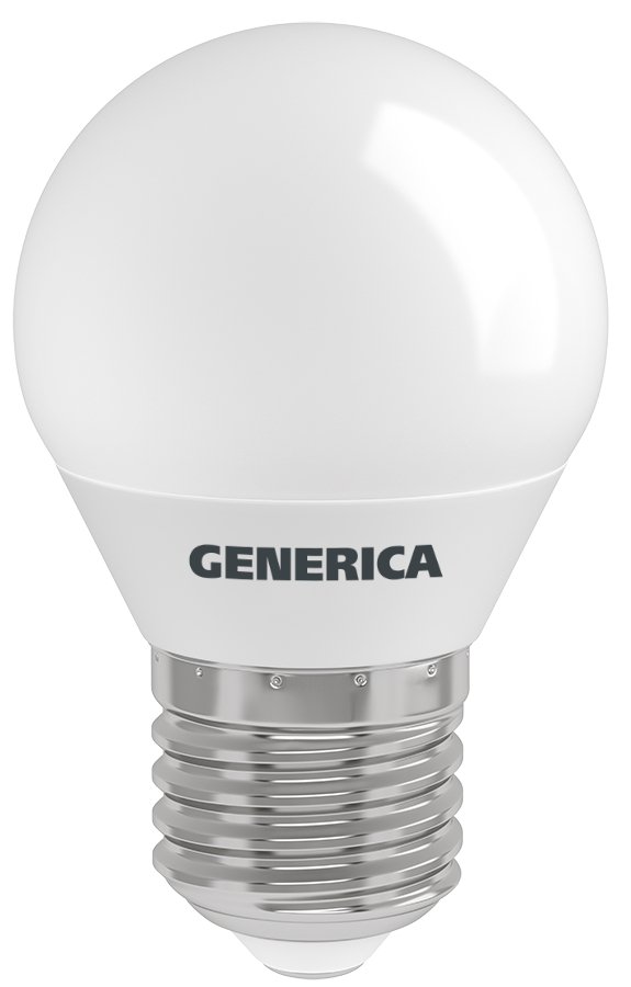 Лампа светодиодная G45 шар 8Вт 230В 3000К E27 GENERICA (LL-G45-08-230-30-E27-G)