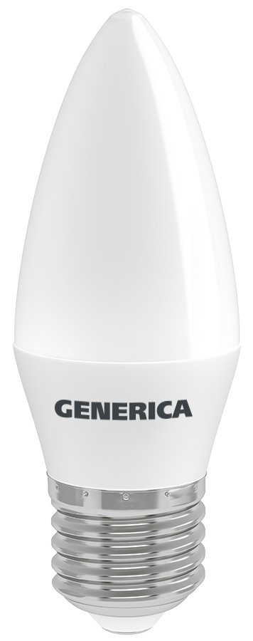 Лампа светодиодная C35 свеча 8Вт 230В 4000К E27 GENERICA (LL-C35-08-230-40-E27-G)