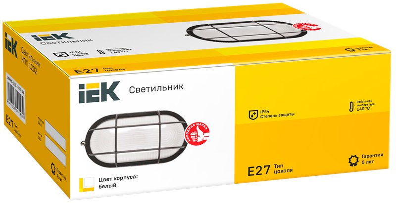 Светильник НПП1202 овал с решеткой 100Вт IP54 белый (LNPP0-1202-1-100-K01)