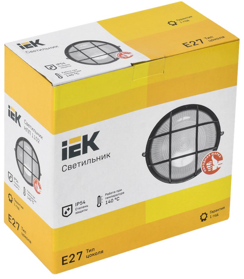 Светильник НПП1102 круг с решеткой 100Вт IP54 белый (LNPP0-1102-1-100-K01)