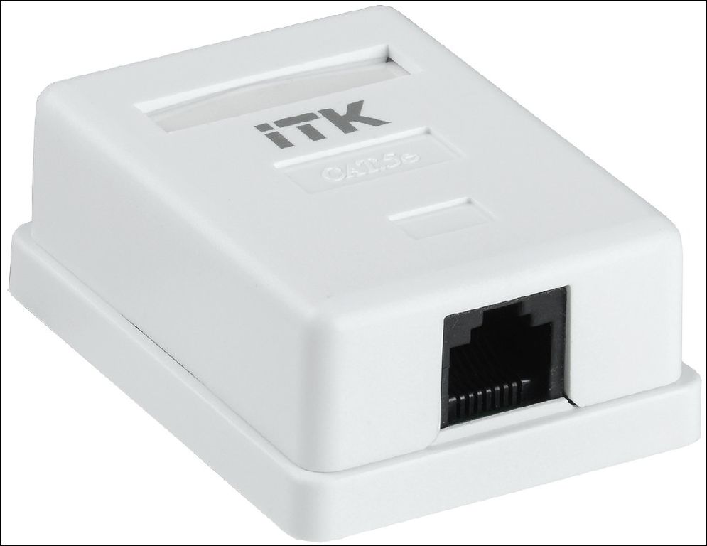 GENERICA Розетка информационная настенная RJ45 кат. 5Е UTP 1 порт (CS2-1C5EU-12-G)